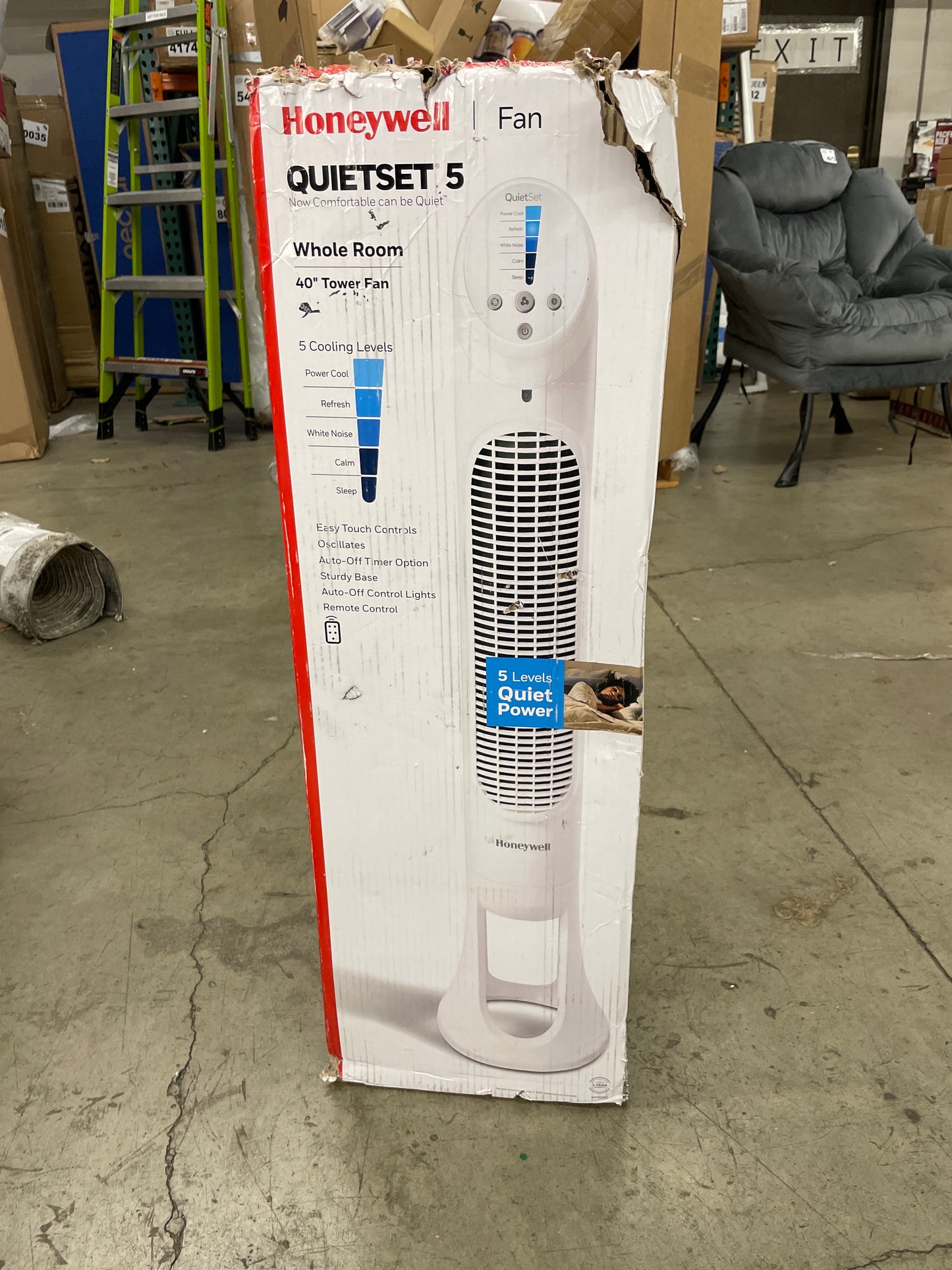 Honeywell HYF260 Quiet Set Whole Room Tower Fan, White - Retail $57