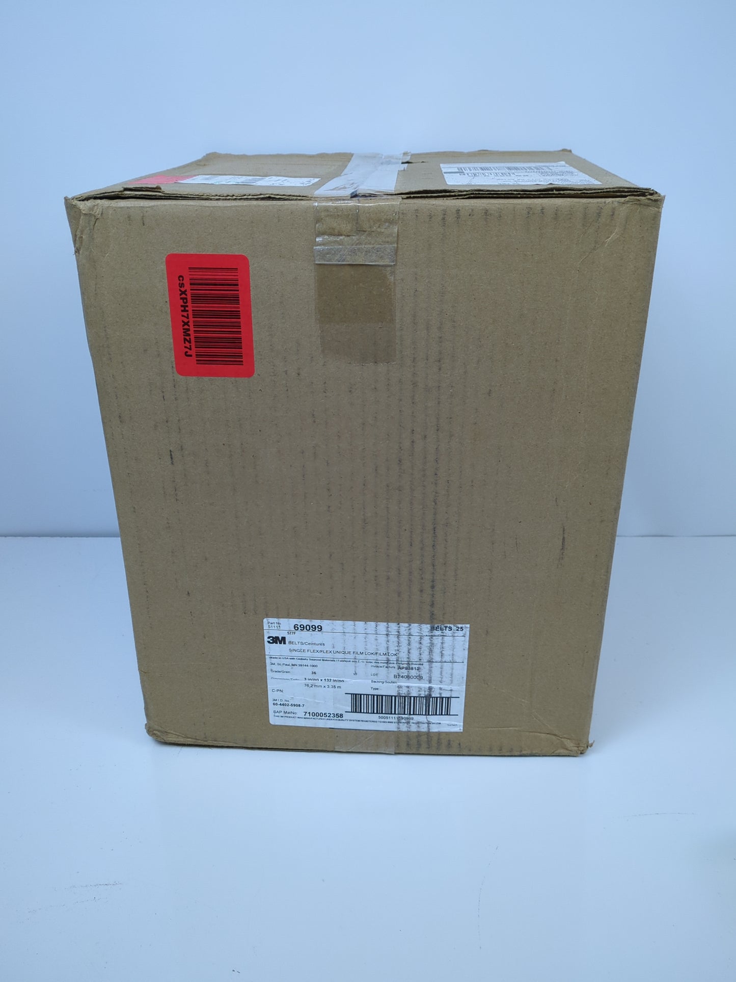 3M Cloth Belt 577F - 36 Grit Alumina Zirconia AZ Belt For Metal Grinding - YF-Weight Backing - Grinding Aid - 3" x 132" - Retail $54