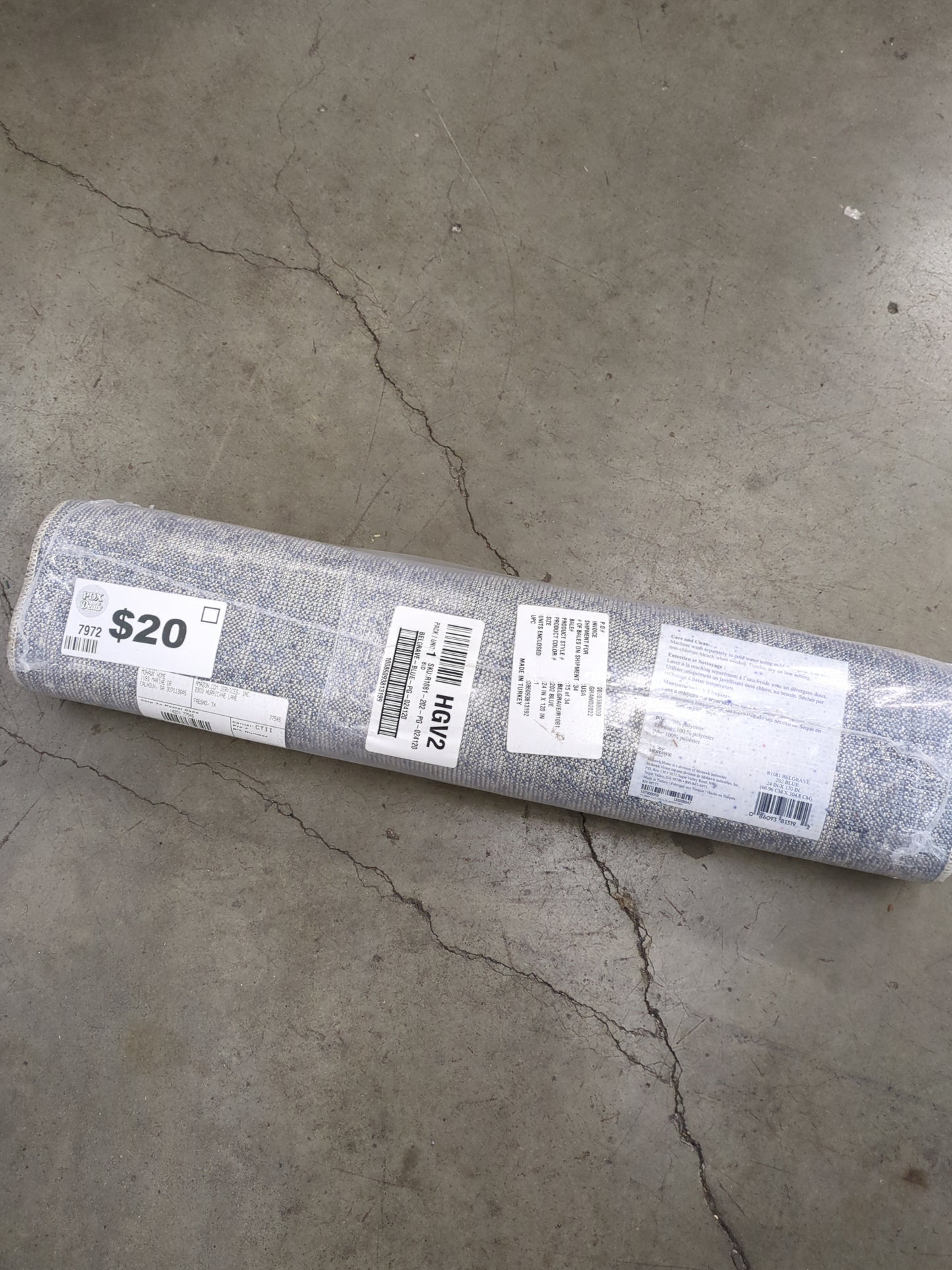 Mohawk Home Cassandra Abstract Geometric, Ornamental Denim Blue 2' x 10' Area Rug Perfect for Living Room, Dining Room, Office - Retail $28