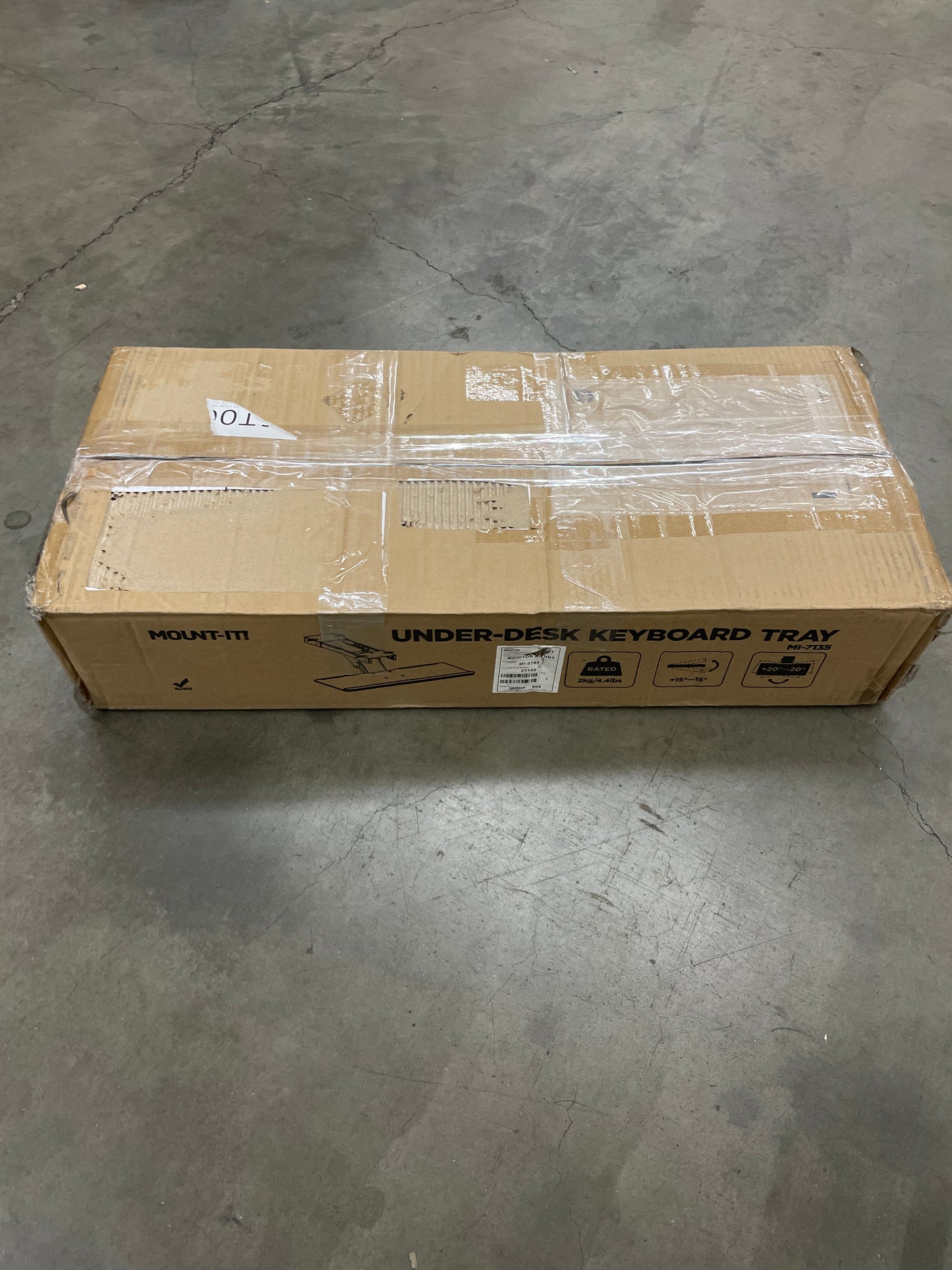 Mount-It! Under Desk Computer Keyboard and Mouse Tray, Ergonomic Keyboard Drawer with Gel Wrist Pad, Black - Retail $73