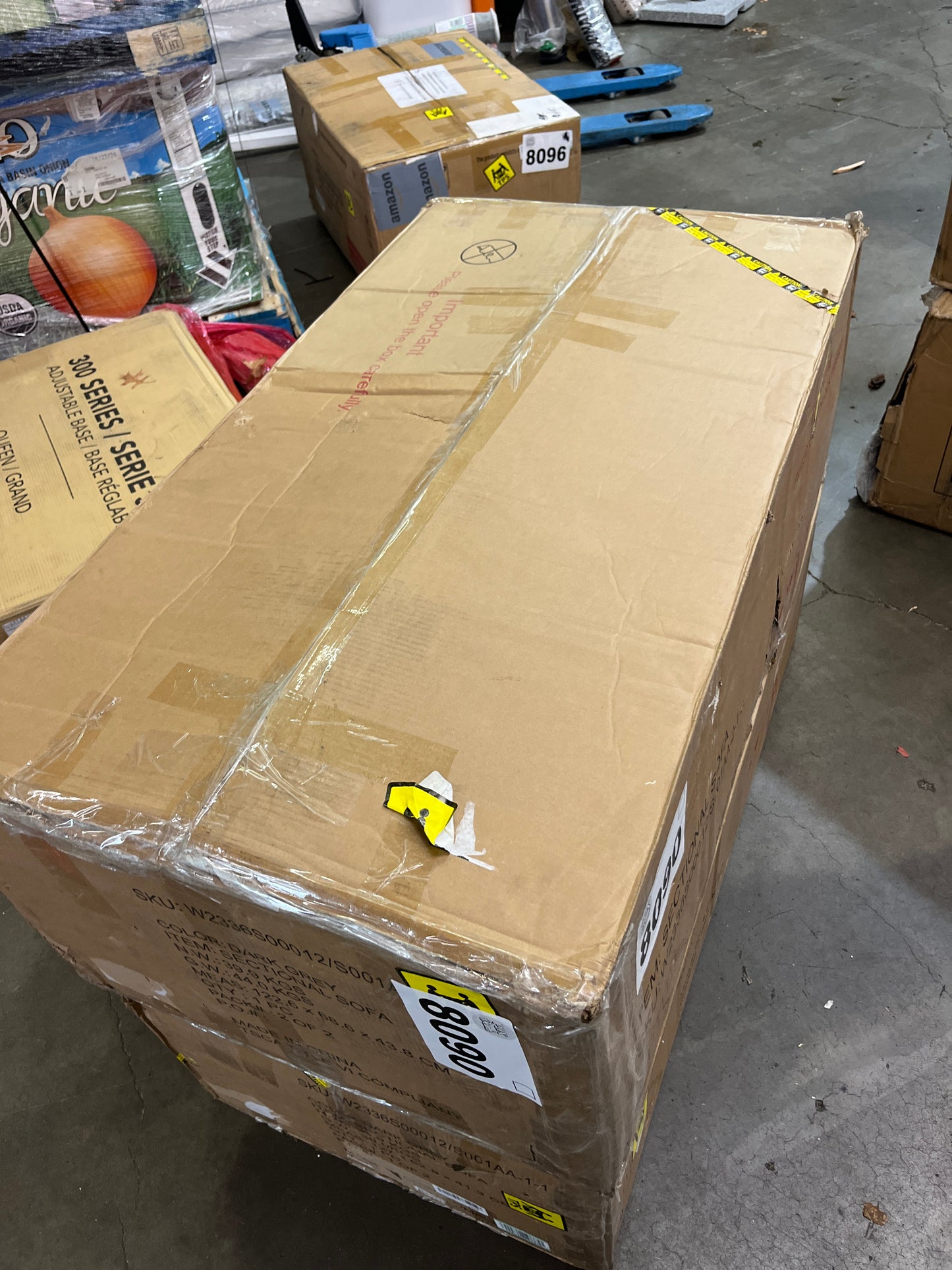 ACQCA 81.5" Sectional Sleeper Sofa with Storage Chaise, L Shaped Pull Out Couch Bed with 3 Removable Back Cushion for Living Room,Apartment,Office,Dark Grey - Retail $443