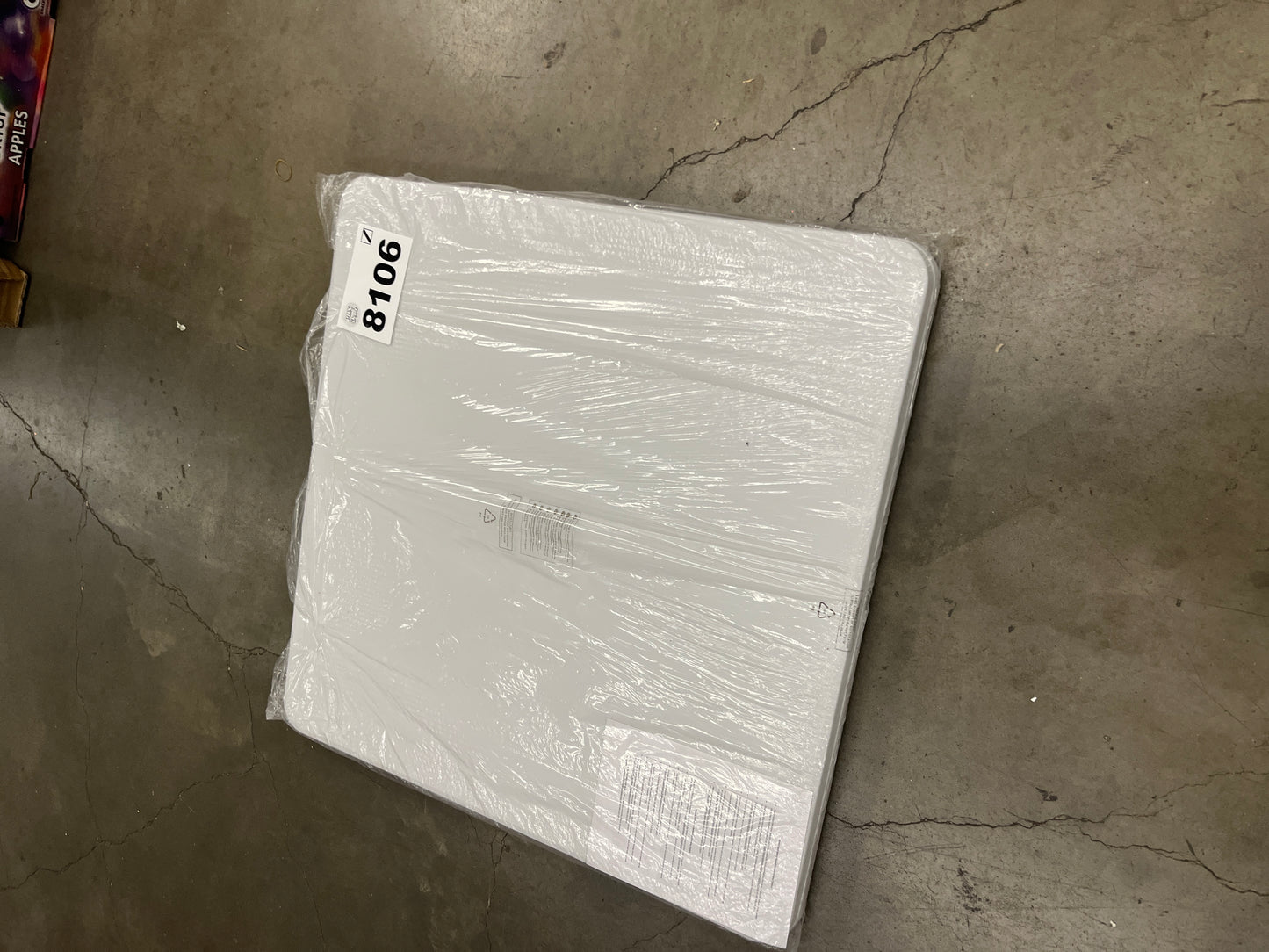 Flash Furniture Elon 2.85' Square Plastic Folding Event Table for Indoor/Outdoor Events, Portable Banquet Table with Locking Legs, White - Retail $65