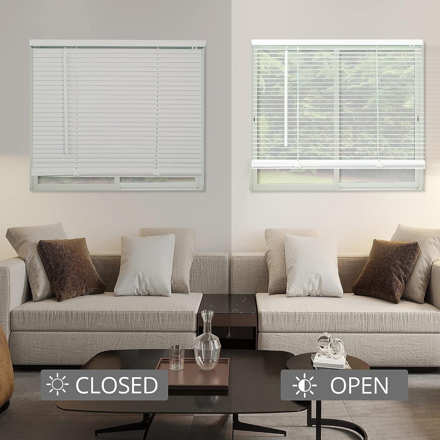 NEW - CHICOLOGY 71"W X 36"H Blinds for Windows , Mini Blinds , Window Blinds , Door Blinds , Blinds & Shades , Camper Blinds , Mini Blinds for Windows , Horizontal Window Blinds , Gloss White - Retail $51