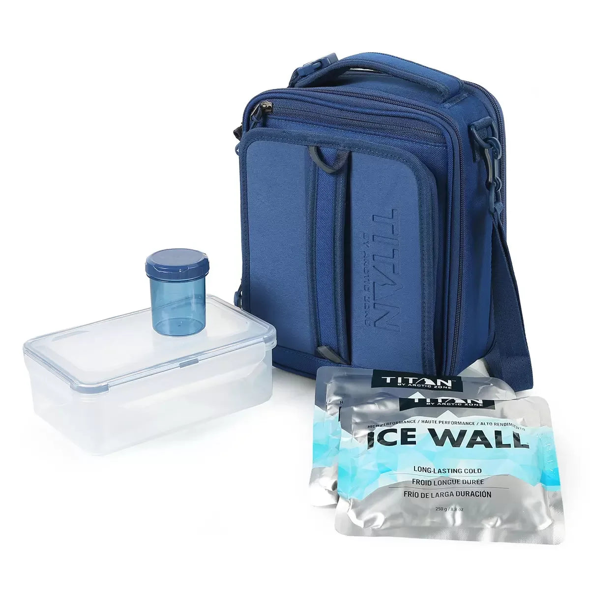 Titan Blue Arctic Zone Fridge Cold, Crush Resistant Lunch Pack with 2 Ice Walls