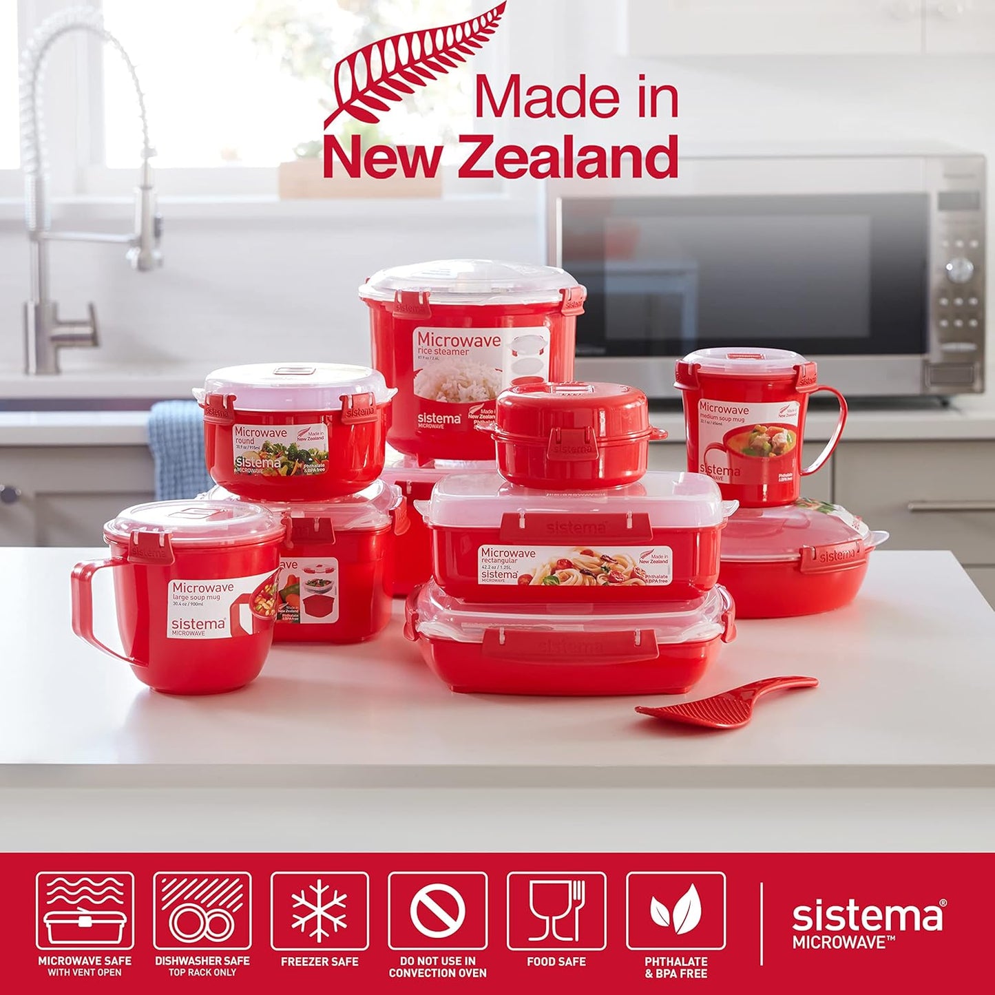 Sistema 1109ZS Microwave Collection Noodle Bowl 1 Count (Pack of 1) Red