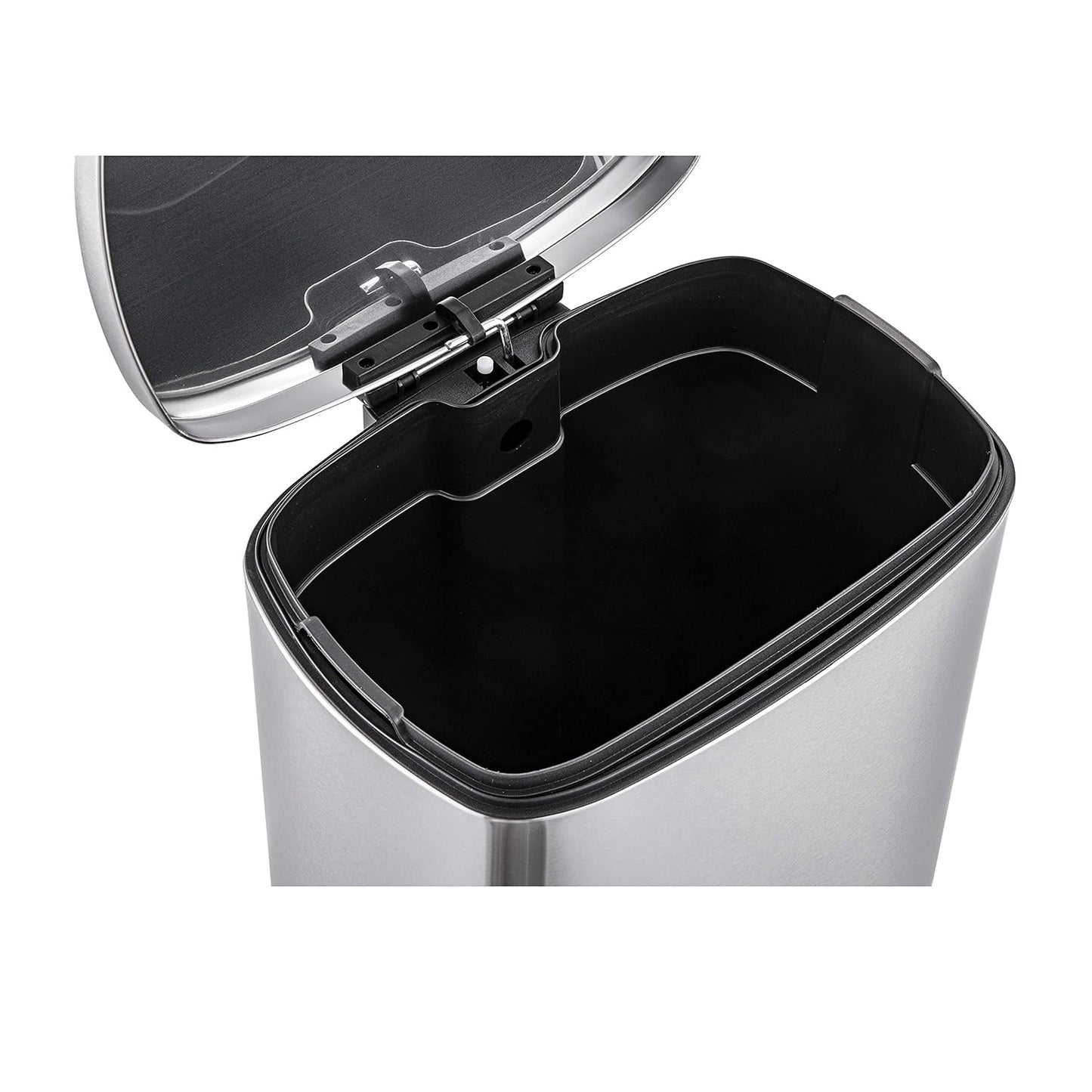 QUALIAZERO 50L/13Gal Heavy Duty Hands-Free Stainless Steel Commercial/Kitchen Step Trash Can