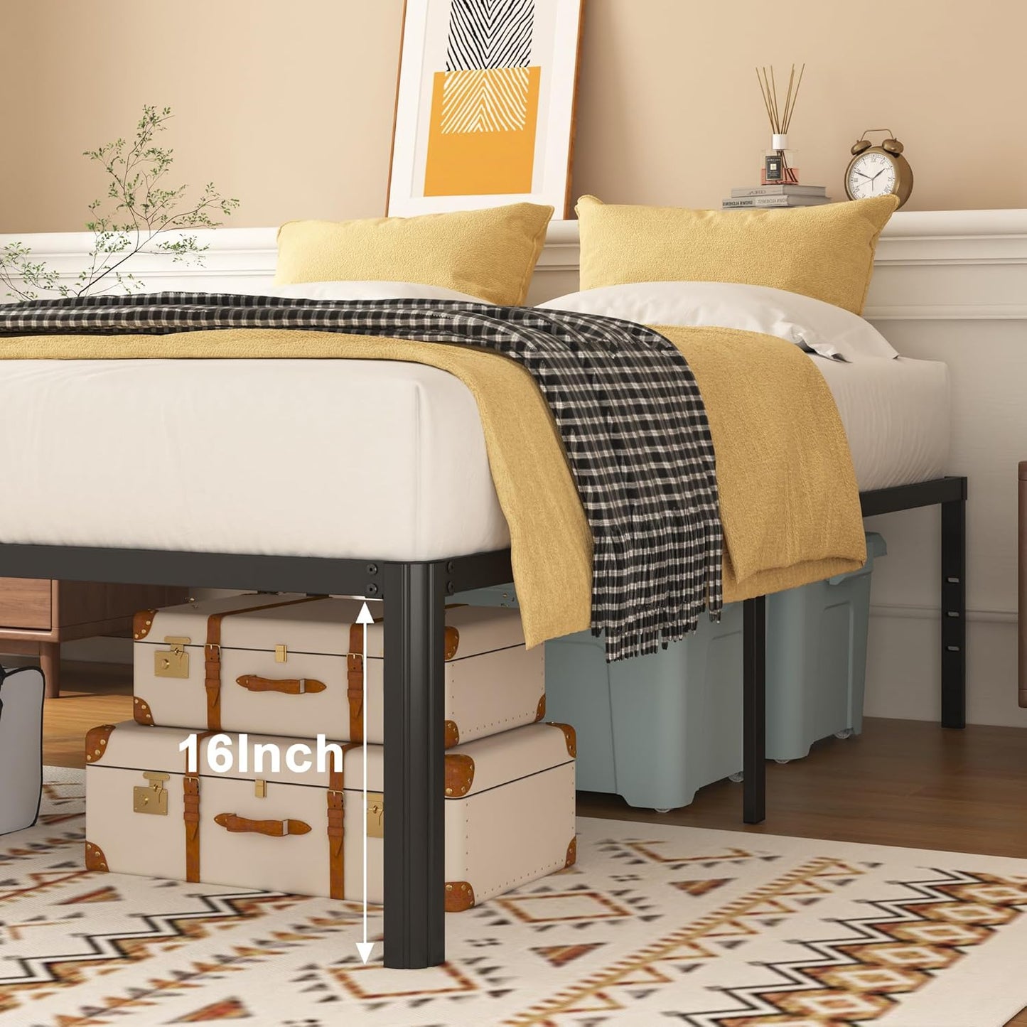 HOBINCHE 18 Inch Full Metal Bed Frame
