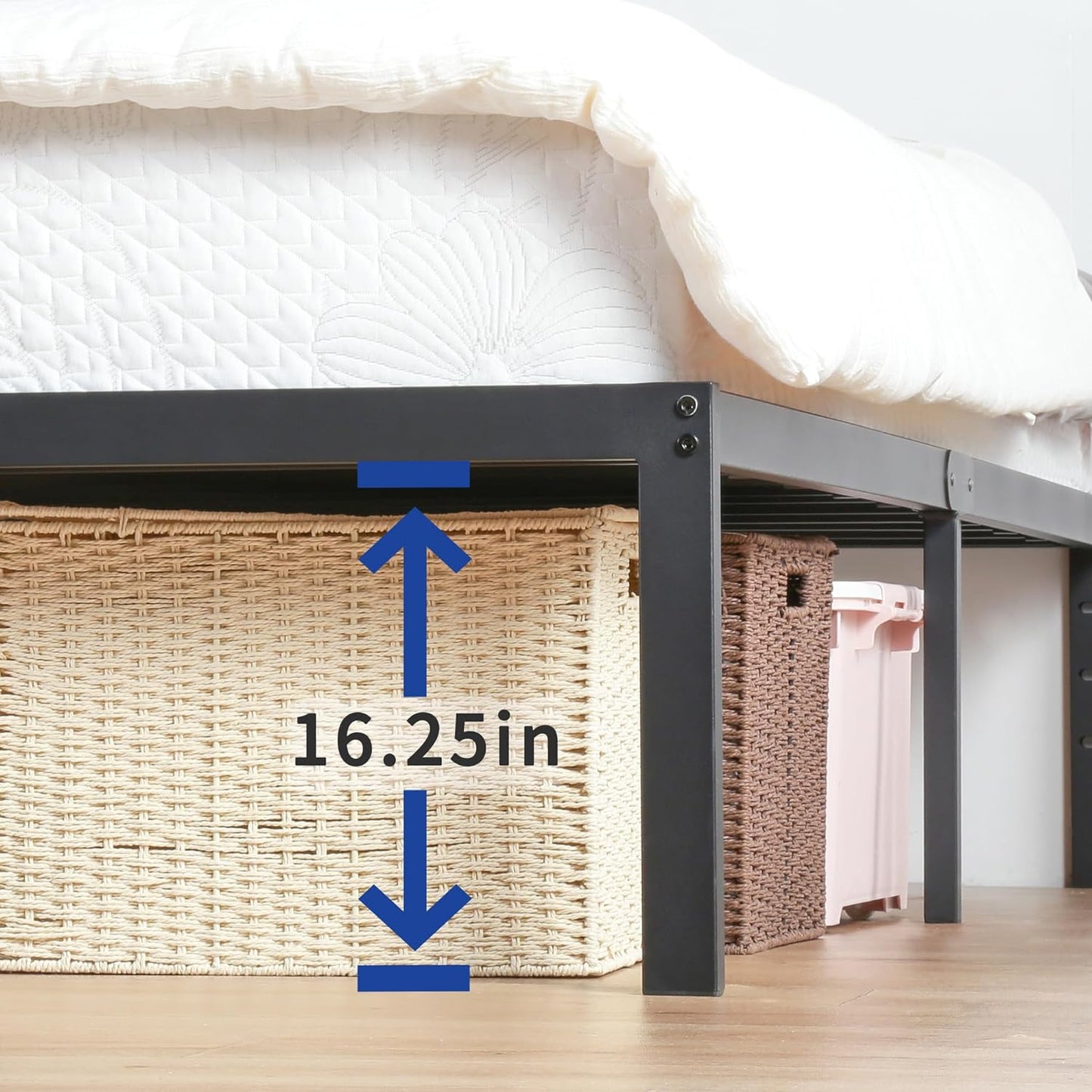 NEW - Olee Sleep FULL 18 Inch Heavy Duty Steel Slat Anti-Slip Support, Black - Retail $118