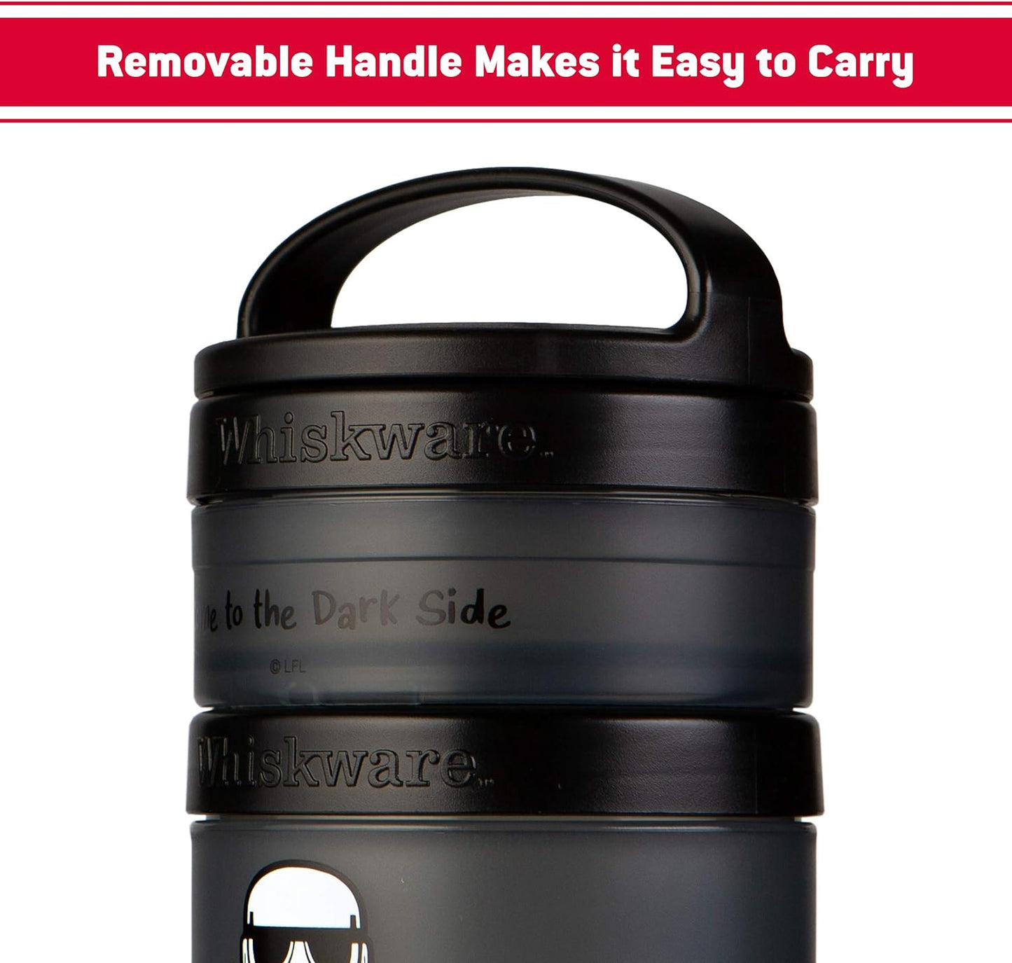 Whiskware Star Wars Stackable Snack Containers for Kids and Toddlers, 3 Stackable Snack Cups for School and Travel, Luke Skywalker and Darth Vader (Pack of 1) - Retail $14