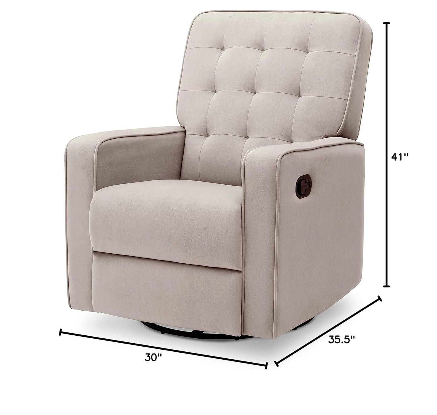 NEW in Box - Delta Children Gavin Recliner Glider Swivel Chair Featuring LiveSmart Fabric by Culp - Stain-Resistant - Retail $299
