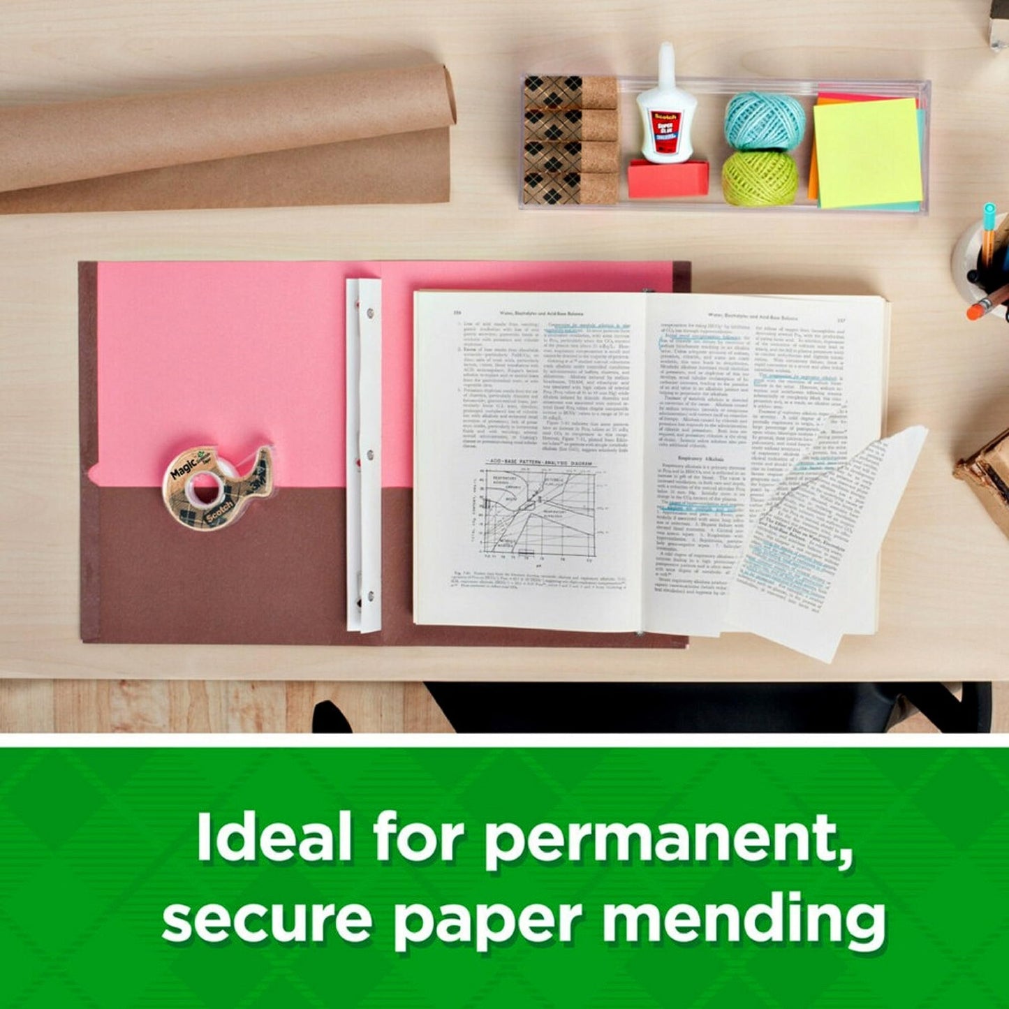 Scotch Magic Greener Tape, Invisible Tape for Fixing Paper, Office Supplies and Back to School Supplies, 0.75 in .x 900 in., 12 Rolls - Retail $24