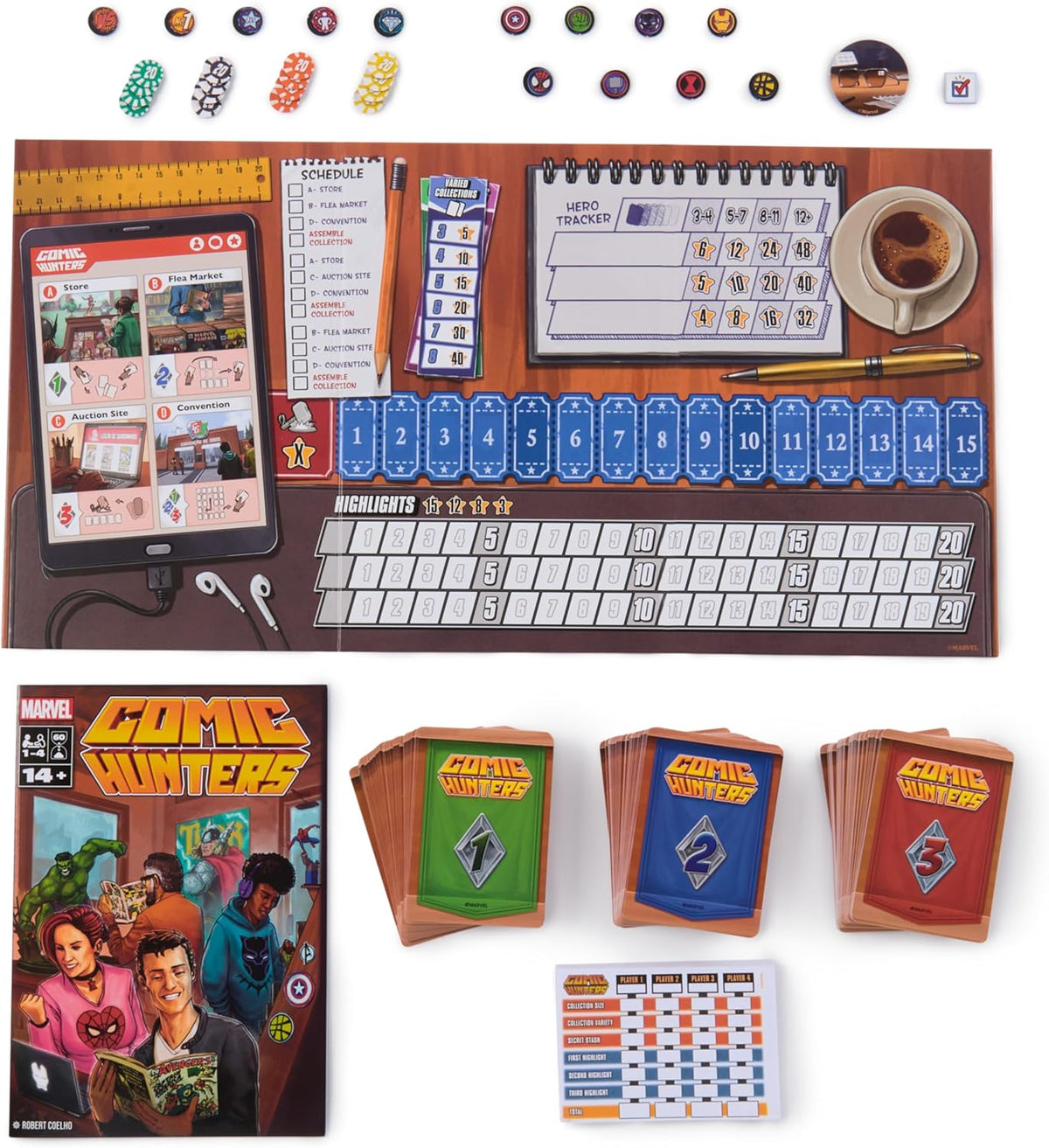 Spin Master Games, Marvel Comic Hunters, Comic Collecting Strategy Card Game for Fans of Marvel Rivals & Action Movies, 1-4 Players, for Ages 14 & Up