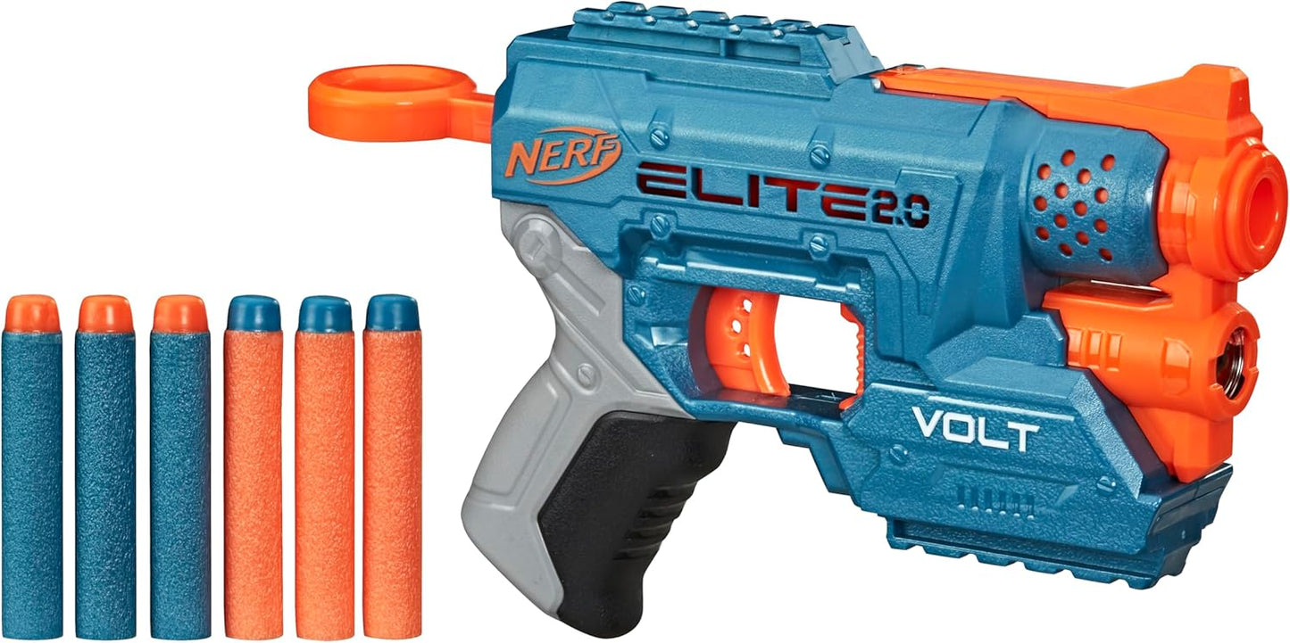 Nerf Elite 2.0 Volt SD-1 Blaster, 6 Official Nerf Darts, 2 Tactical Rails to Customize for Battle, Christmas Stocking Stuffers for Kids Ages 8 and Up