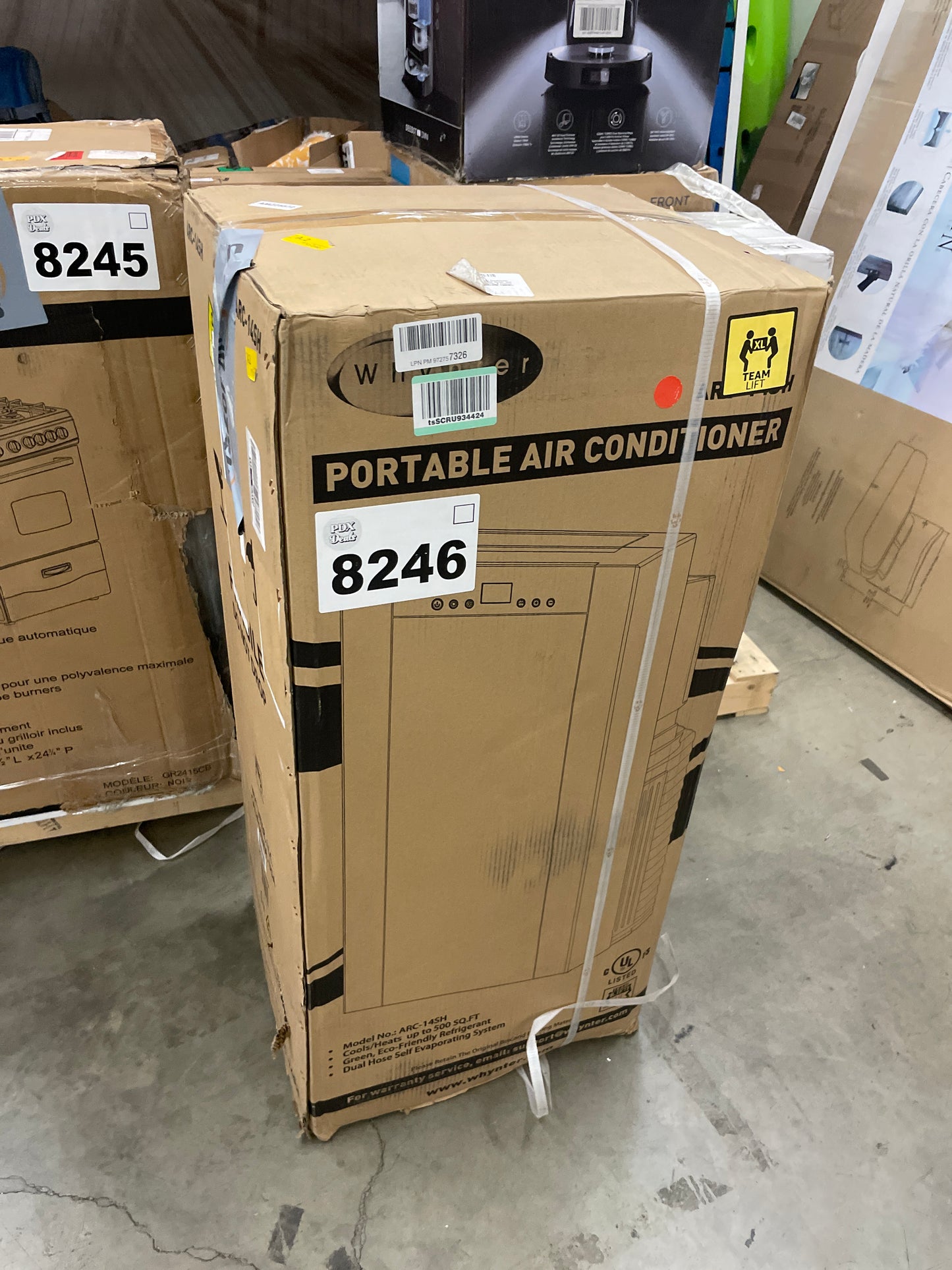 Whynter Air Conditioner 14,000 Portable Heater with Dual Hose Dehumidifier & Cooling Fan for 500 Sq Ft Rooms, Includes AC Unit Window Kit, ARC-14SH (9,200 BTU SACC), Platinum/Black - Retail $679