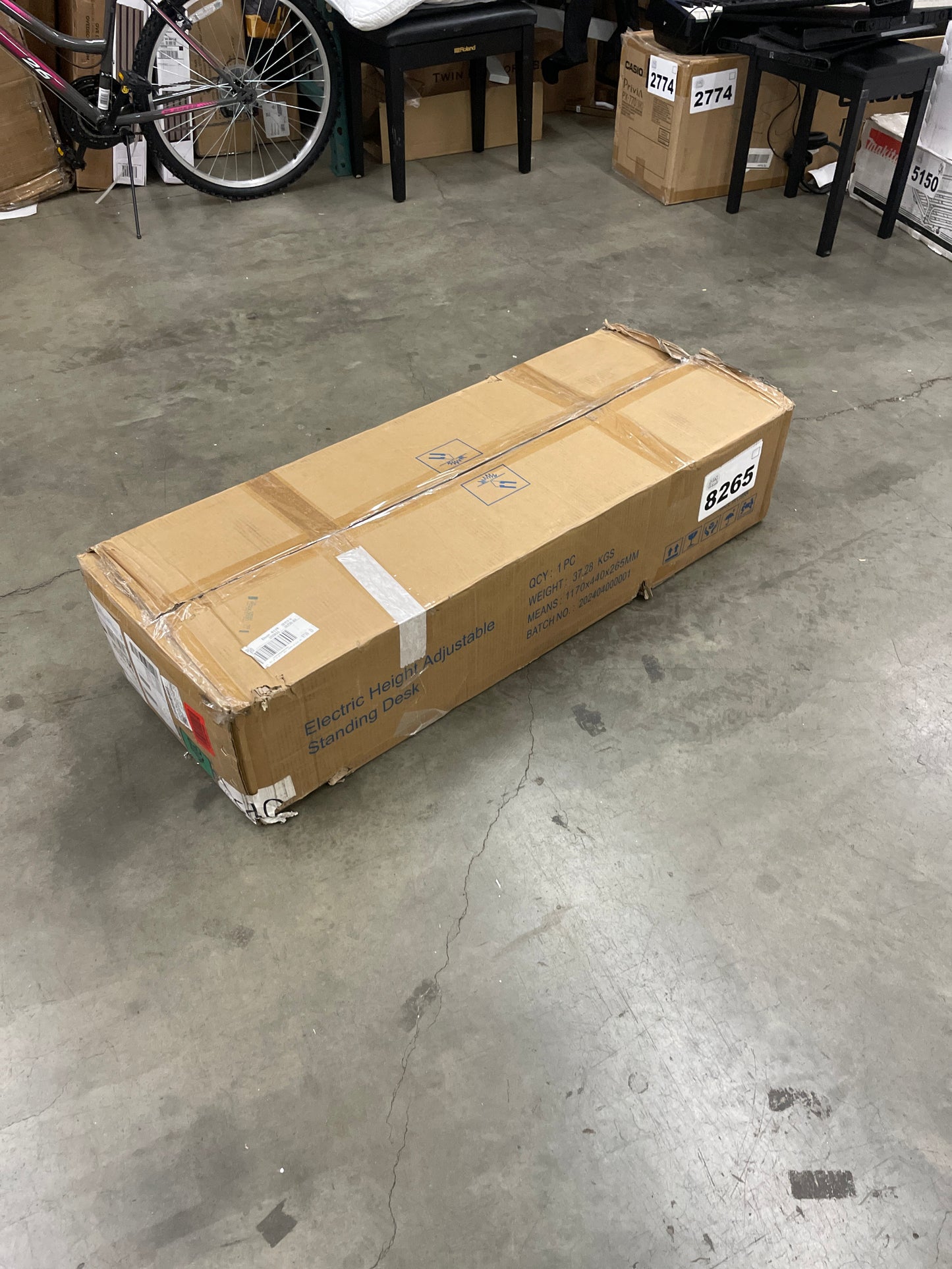 Radlove Electric Height Adjustable Standing Desk, 63x 30 Inches Stand Up Ergonomic Desk Workstation, Splice Board Home Office Computer Table - Retail $173