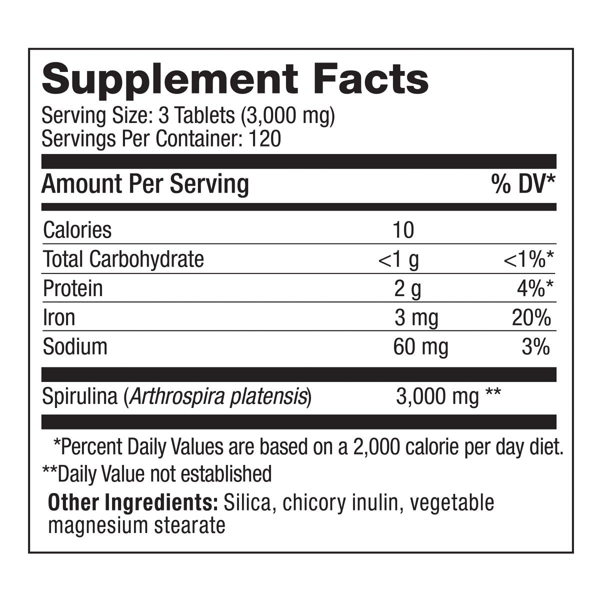 NEW - Pure Hawaiian Spirulina 3000 mg, 360 Tablets
