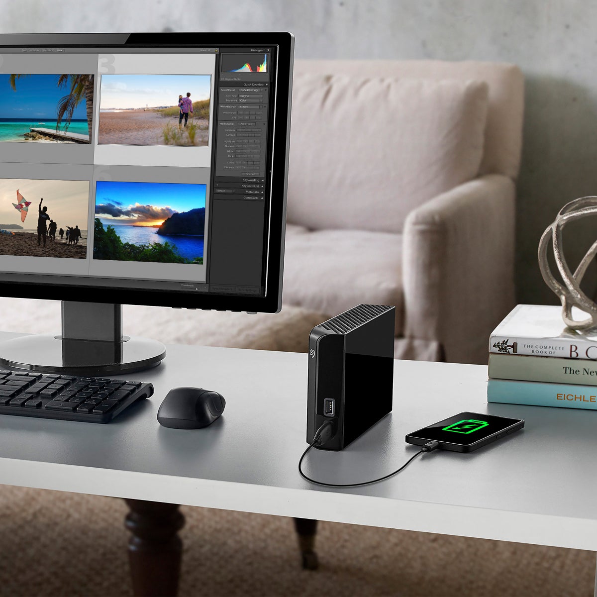 NEW - Seagate Backup Plus Hub 8TB Desktop Hard Drive with Rescue Data Recovery Services