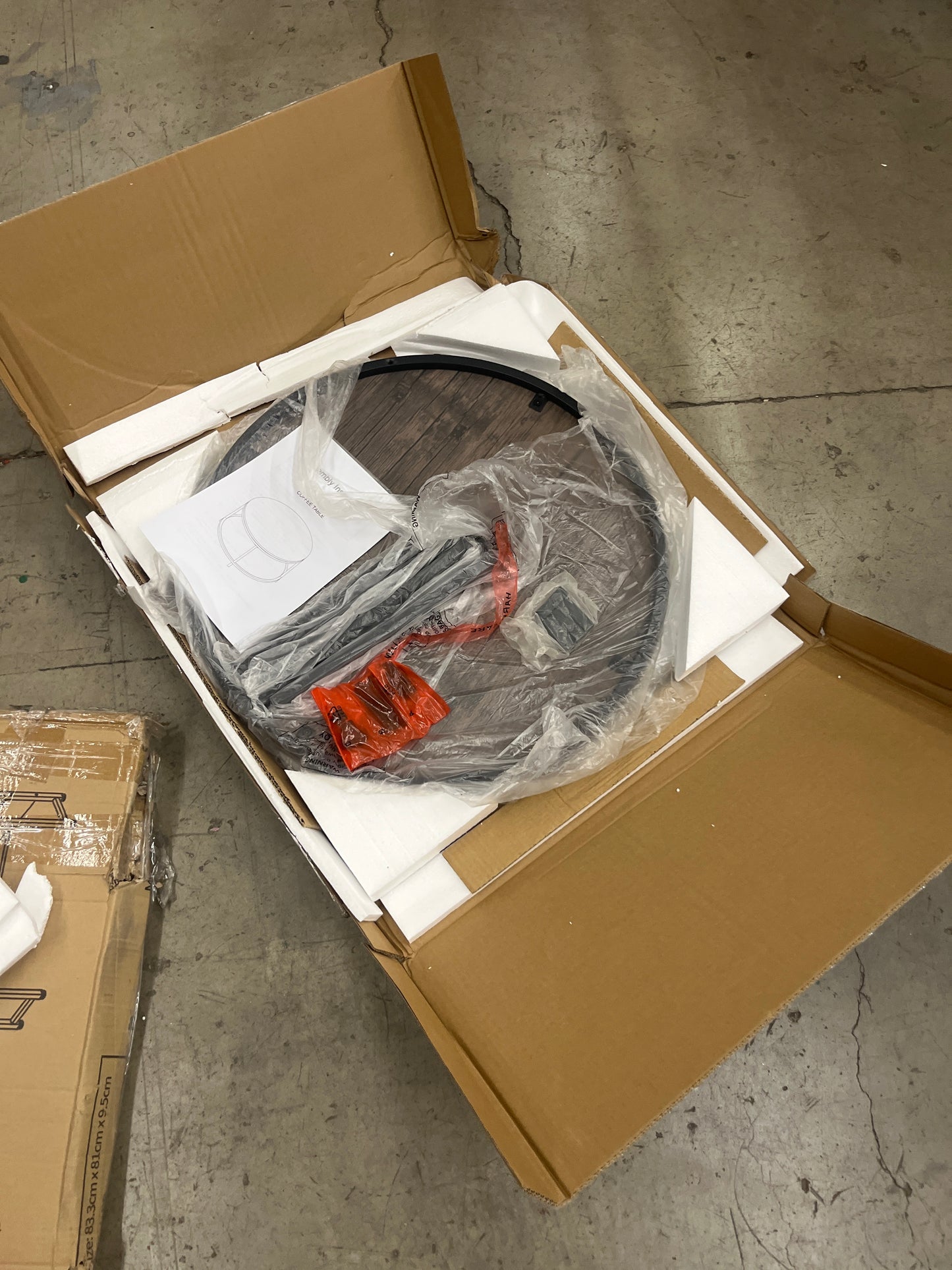 NSdirect Round Coffee Table, 25.6" Small Wood Coffee Table for Living Room, Rustic Modern Farmhouse Style, 2-Tier Storage Shelf Compact Space-Saving Design for Small Spaces(Dark Walnut) - Retail $89