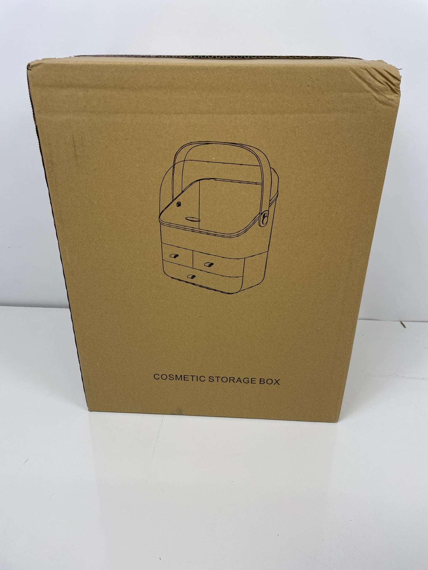 BRUUN Skin Care Cosmetic Storage Bin – A Large Pink Colored Dust and Water Proof Makeup Box with a Fully Open Lid & Drawers to Hold Brushes, Lotions, etc. for Countertop, Vanity, and Bathroom Dresser - Retail $79