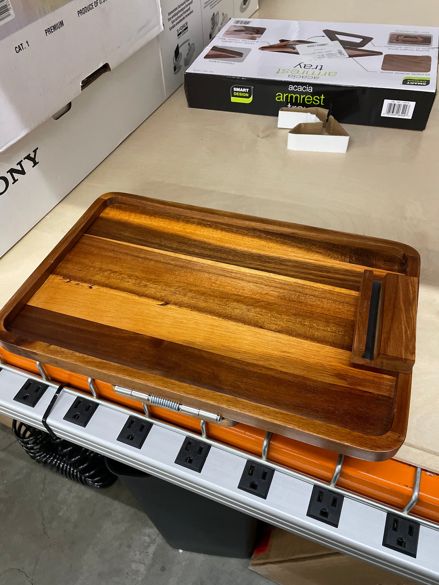 Smart Design Acacia Armrest Tray