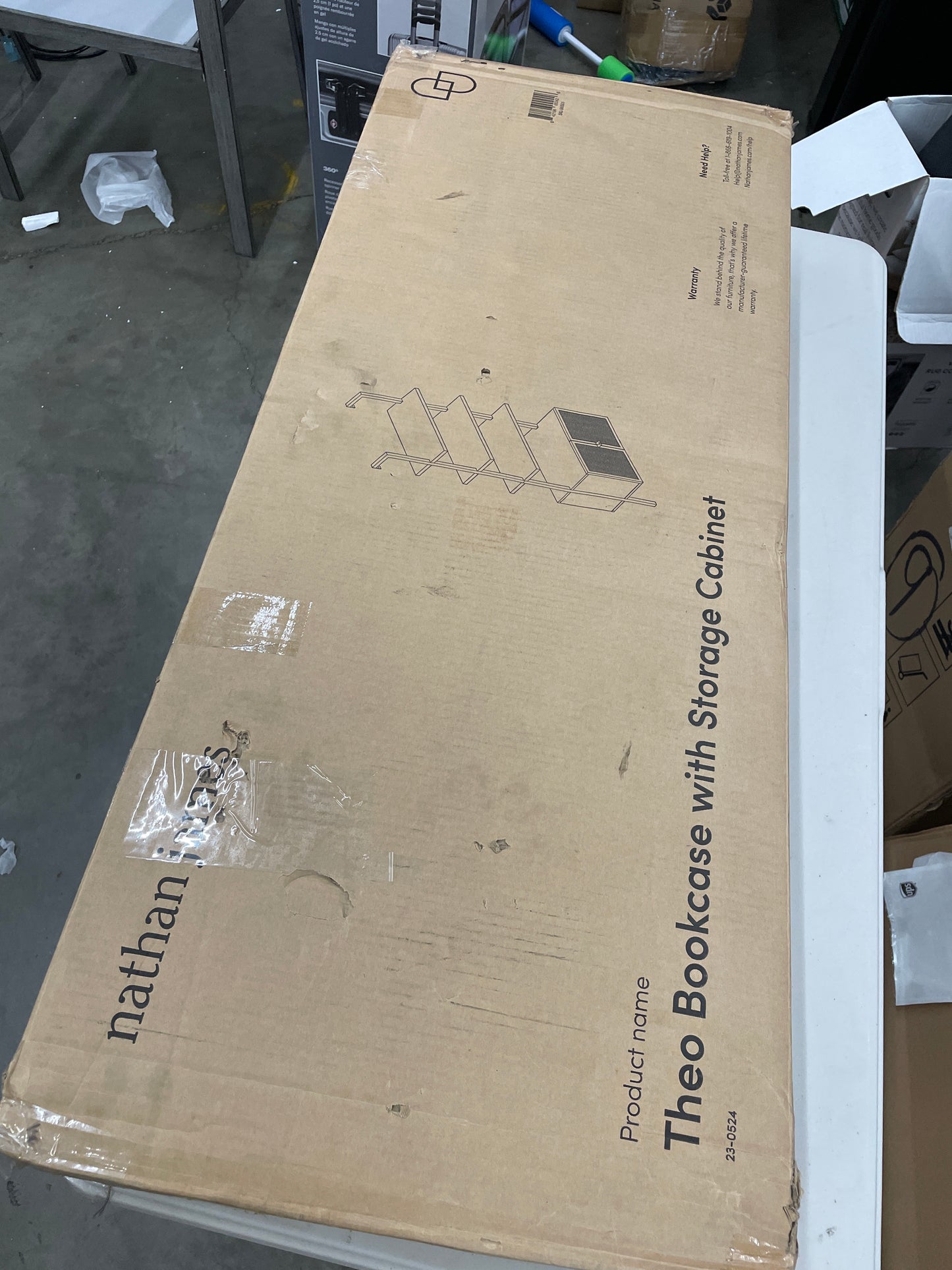 Nathan James Theo Ladder 3 tier Open Bookshelf with Rattan Drawers and Matte Steel Frame, Light Oak/Black