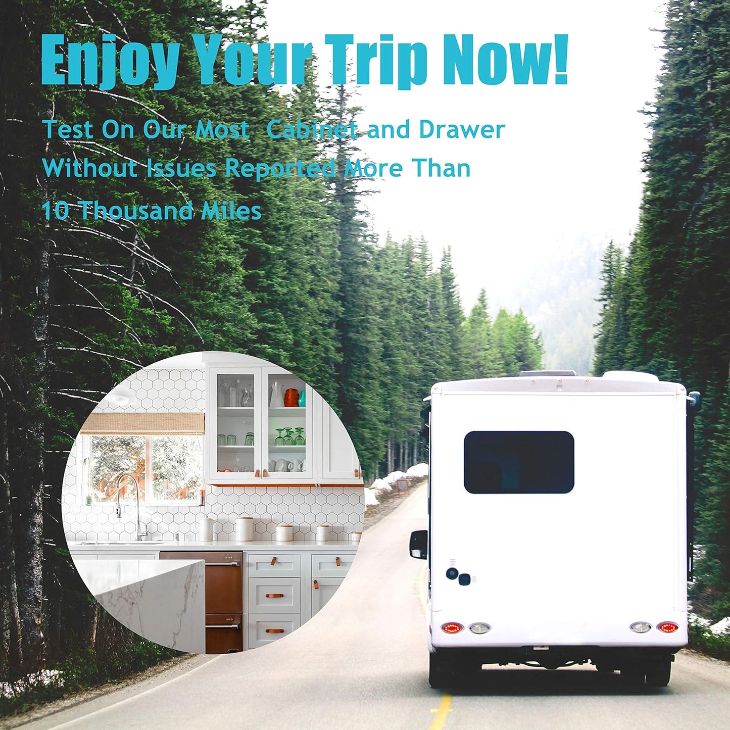 RV Drawer Latches and Catches, Eurizen 6 Pack RV Cabinet Door Latches and Catches, 10 Pull Force Latches for Home and Cabinet Doors, Ideal for RV, Camper, Motor, Home, Trailor