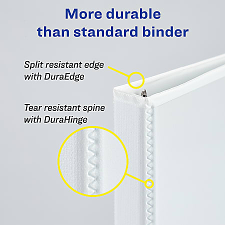 Avery® Heavy-Duty View 3 Ring Binder, 5" One Touch EZD® Rings, White, 1 Binder