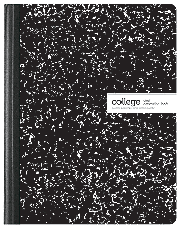 Office Depot® Brand Composition Book (10 Books), 7-1/2" x 9-3/4", College Ruled, 100 Sheets, Black/White