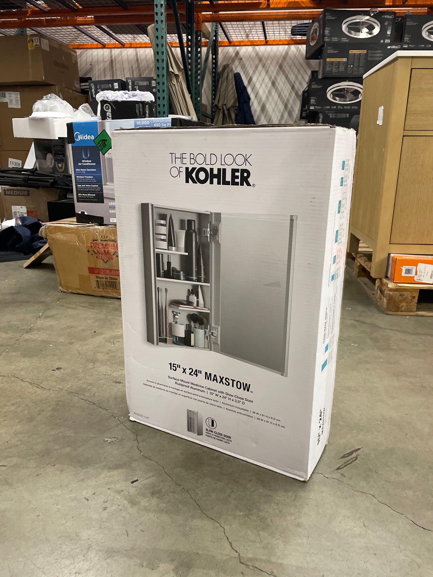 Maxstow 15 in. x 24 in. Frameless Surface-Mount Soft Close Medicine Cabinet with Mirror