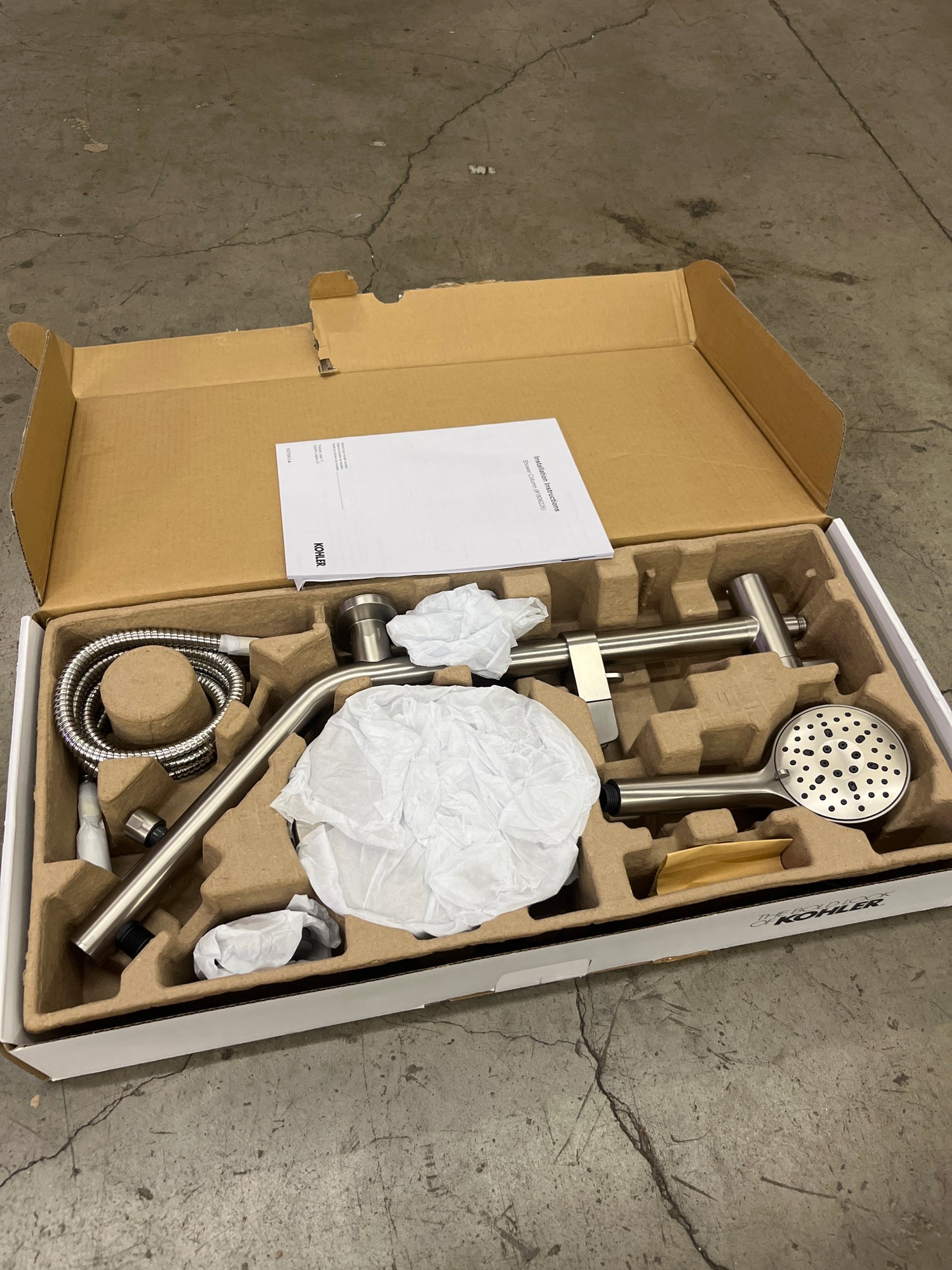 NEW - Kohler HydroRail 3-in-1 Multifunction Showerhead and Column Kit, Brushed Nickel