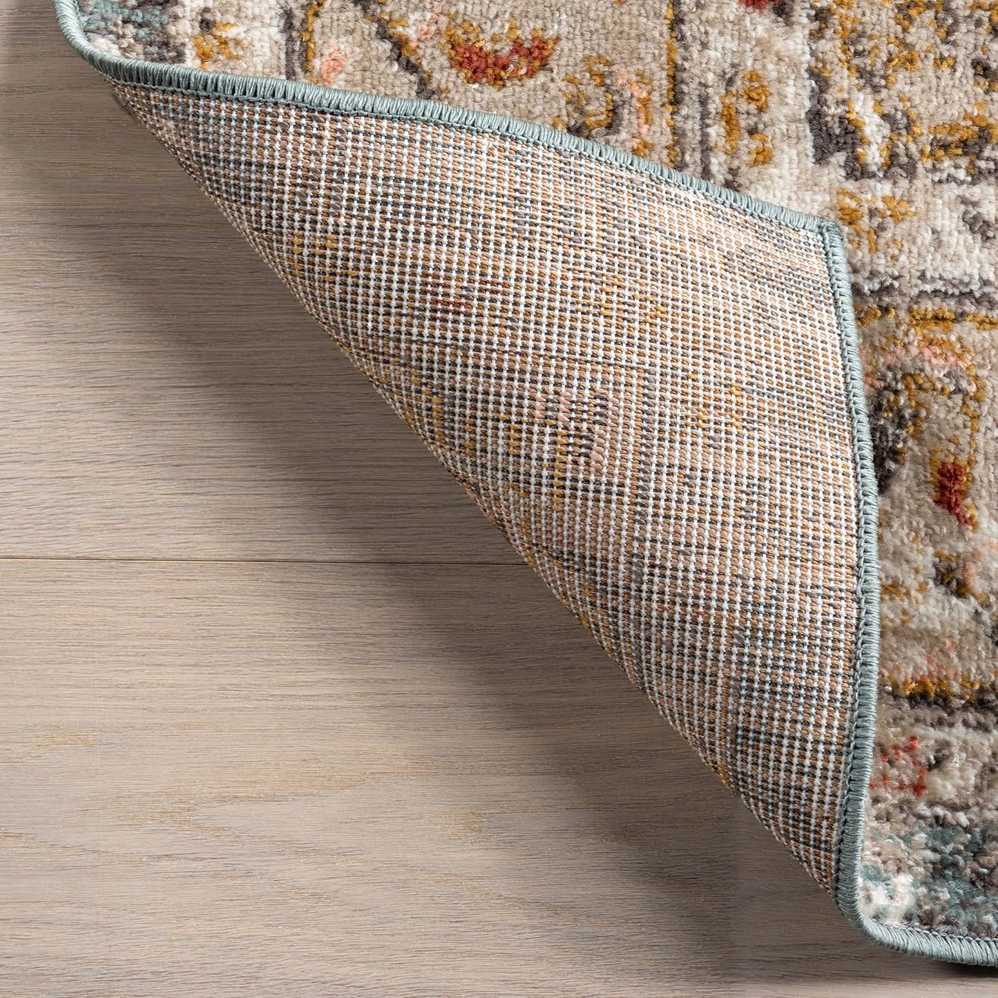 nuLOOM Performance Oriental Style Area Rug, Vintage Design, Durable, Easy to Clean, Justine Beige, 5' x 8' - Retail $105