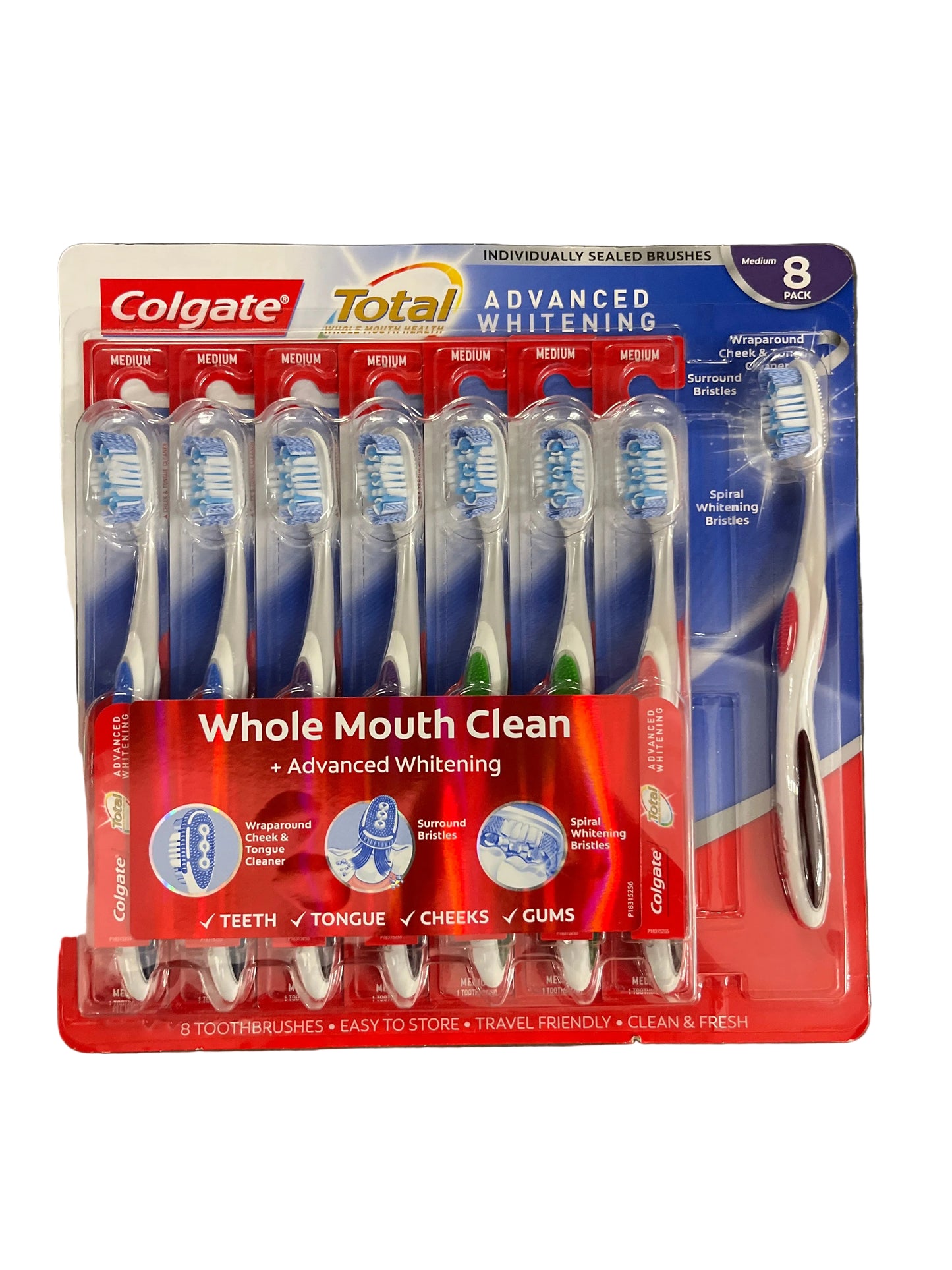 Colgate Total Advanced Whitening Toothbrush, 8-pack