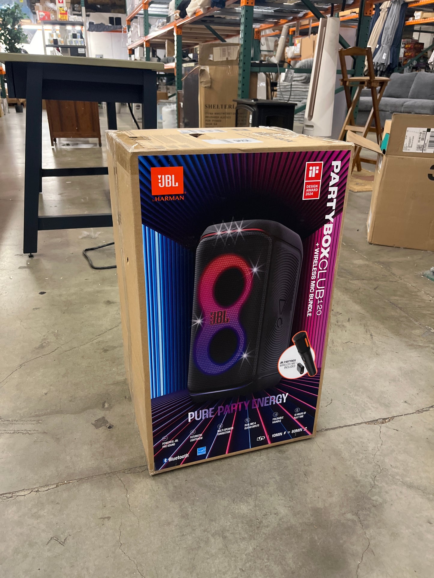 JBL PartyBox 120 Portable Party Speaker with Wireless Microphone