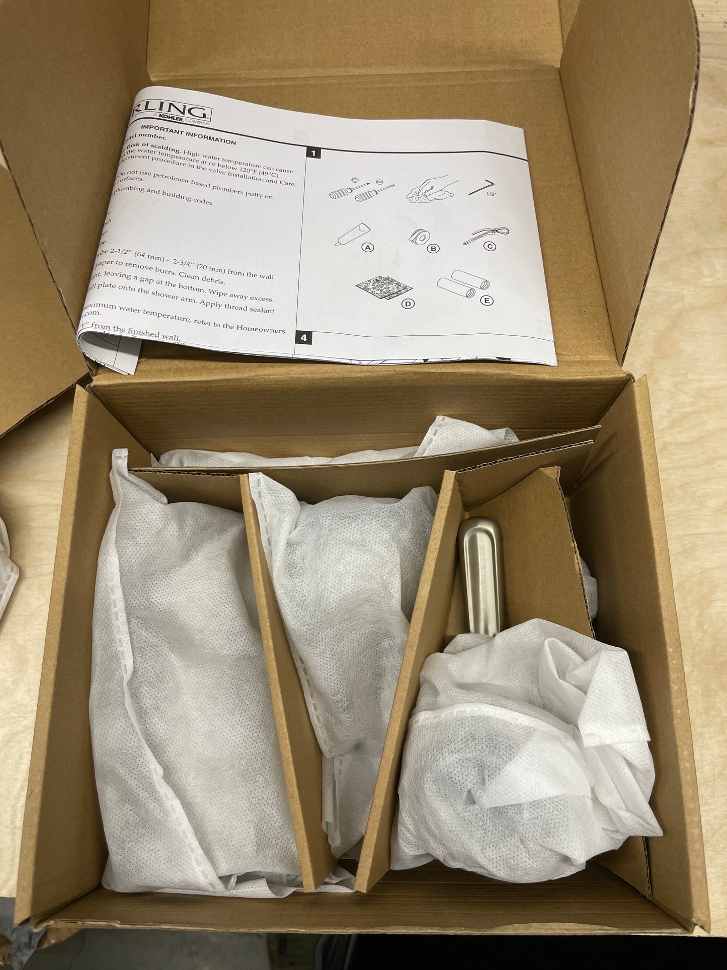 NEW - KOHLER Ludington Bath And Shower Faucet Trim Set Brushed Nickel - Retail $95