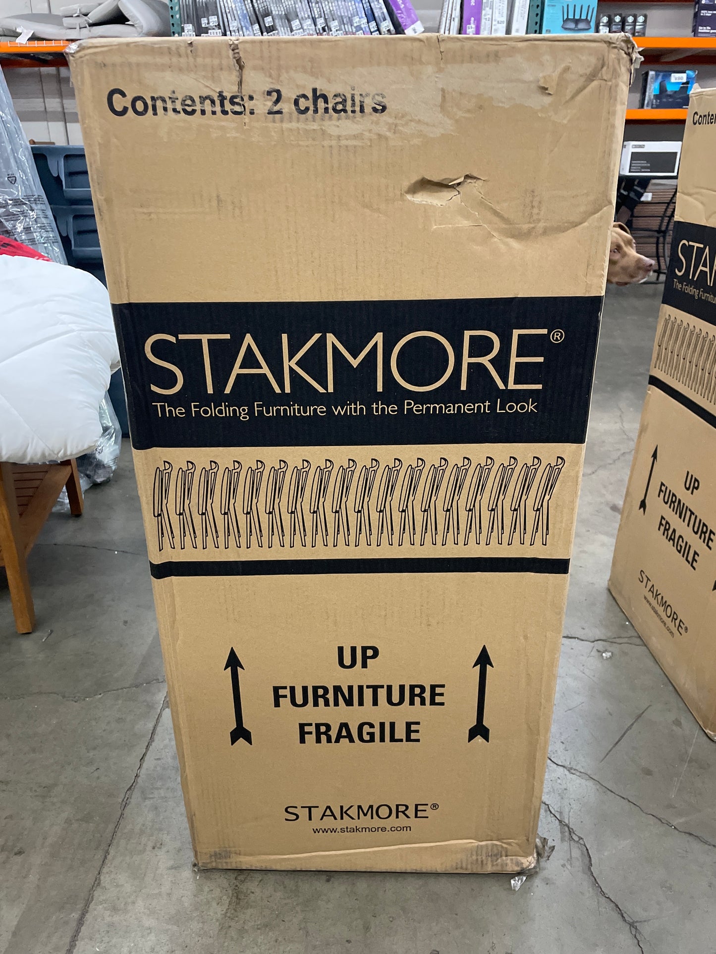 Stakmore Wood Upholstered Folding Chair, 2-pack