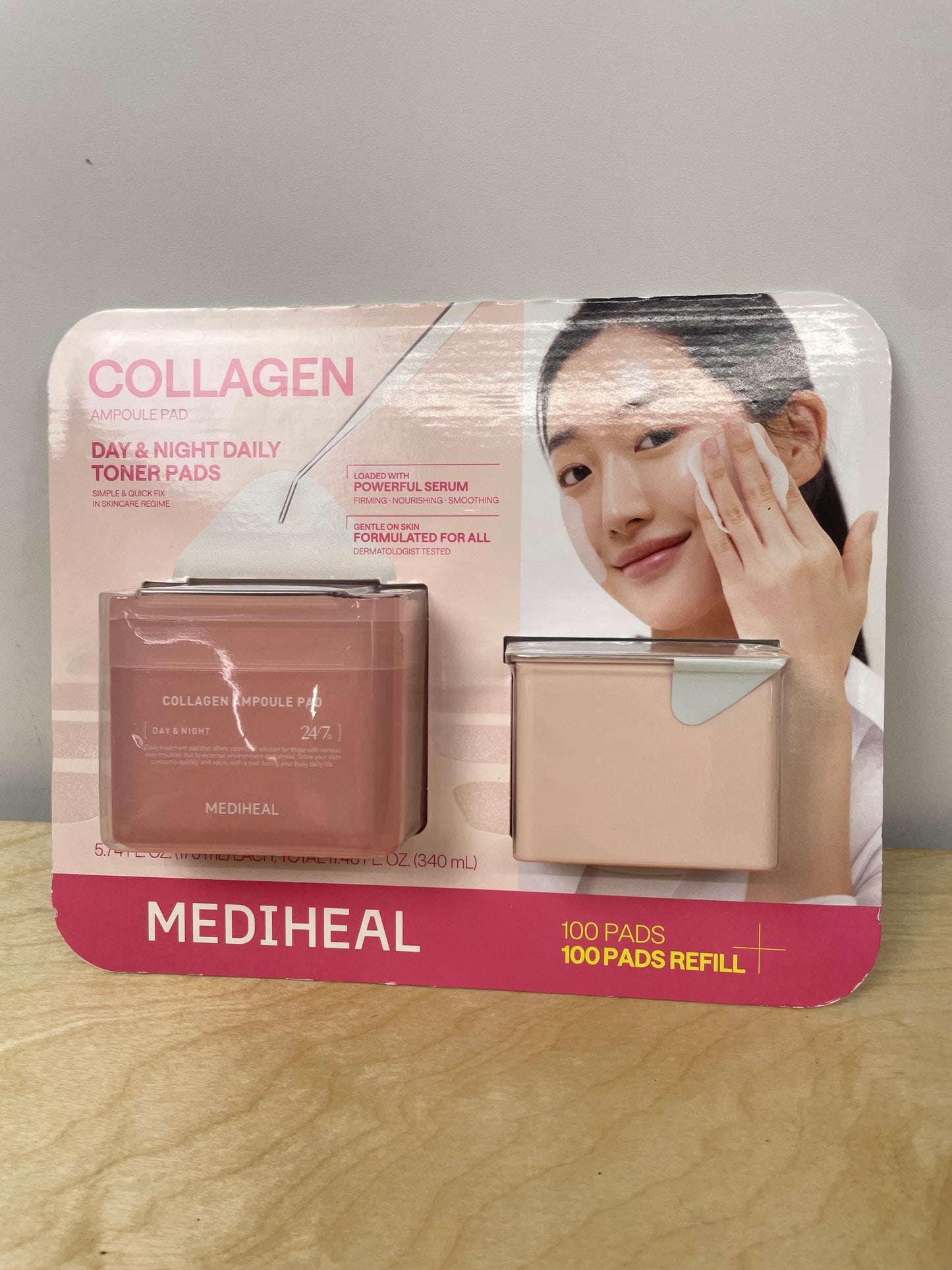 MEDIHEAL Collagen Ampoule Pad 100-count + 100-count refill Set - Retail $23