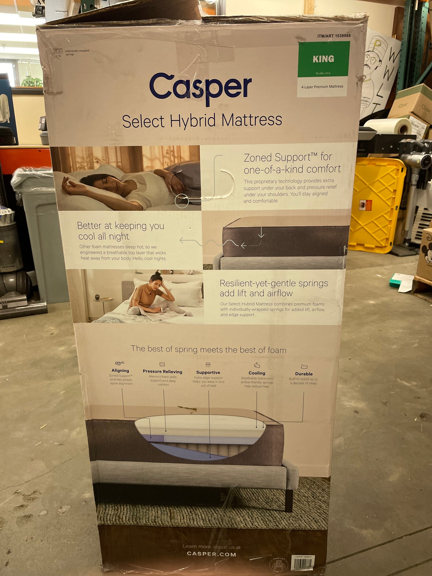 NEW - Casper KING Select 12" Hybrid Medium-Firm Mattress - Retail $979