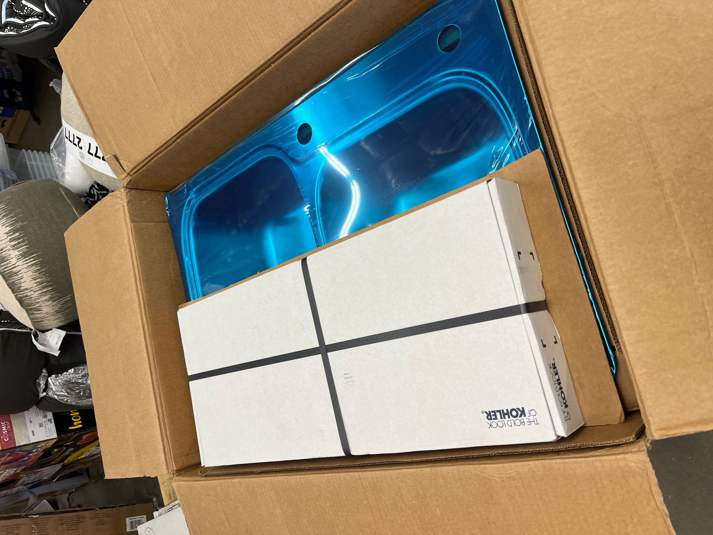 NEW - Kohler Stainless Steel Sink and Faucet Package - Retail $339