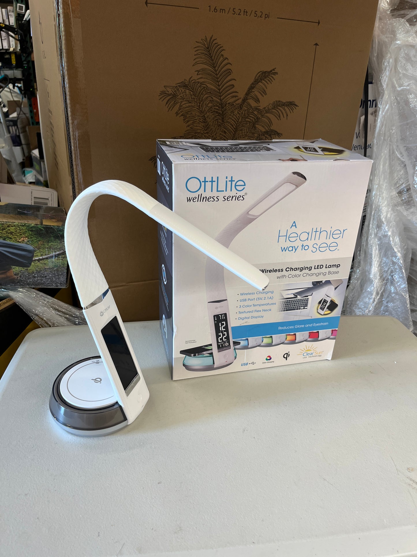 OttLite White Wireless Charging LED Table Lamp - Retail $49