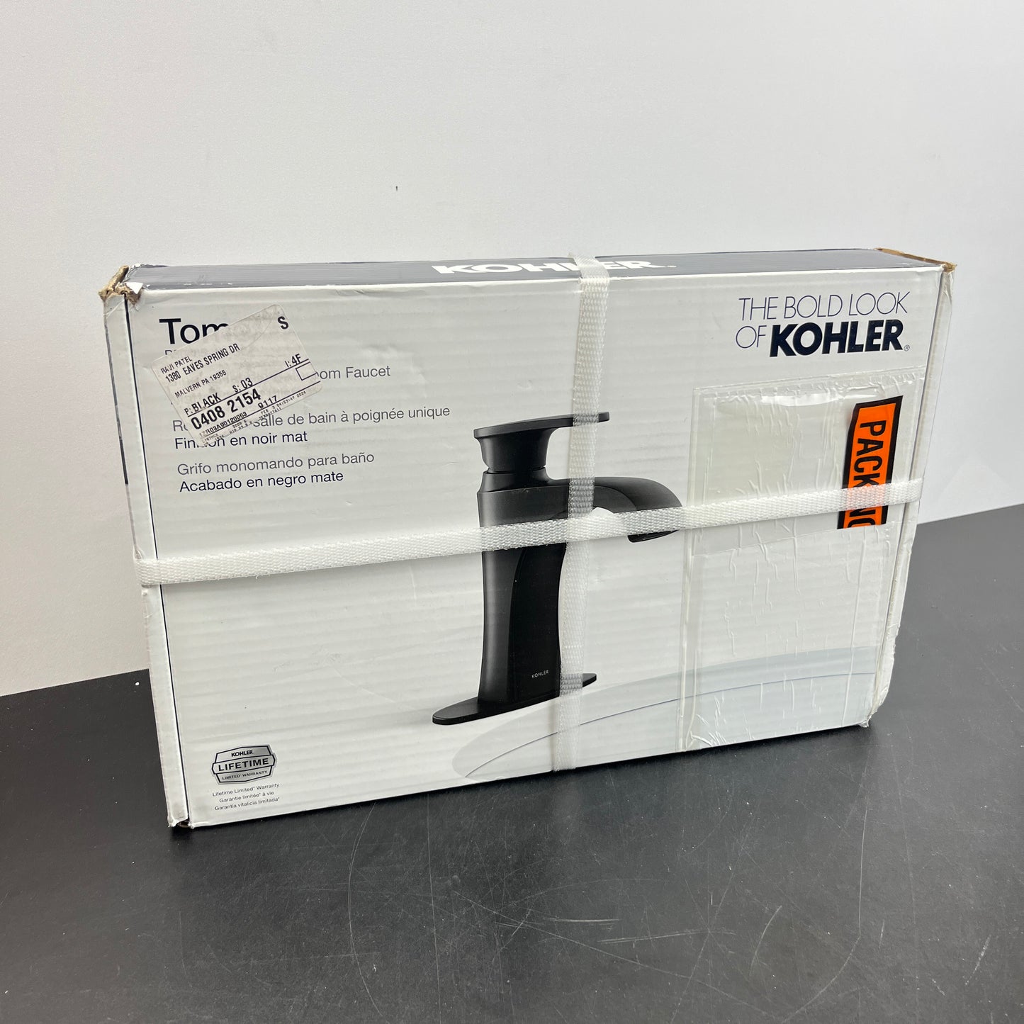 NEW - Kohler Tome Matte Black Single-Handle Bathroom Faucet - Retail $119