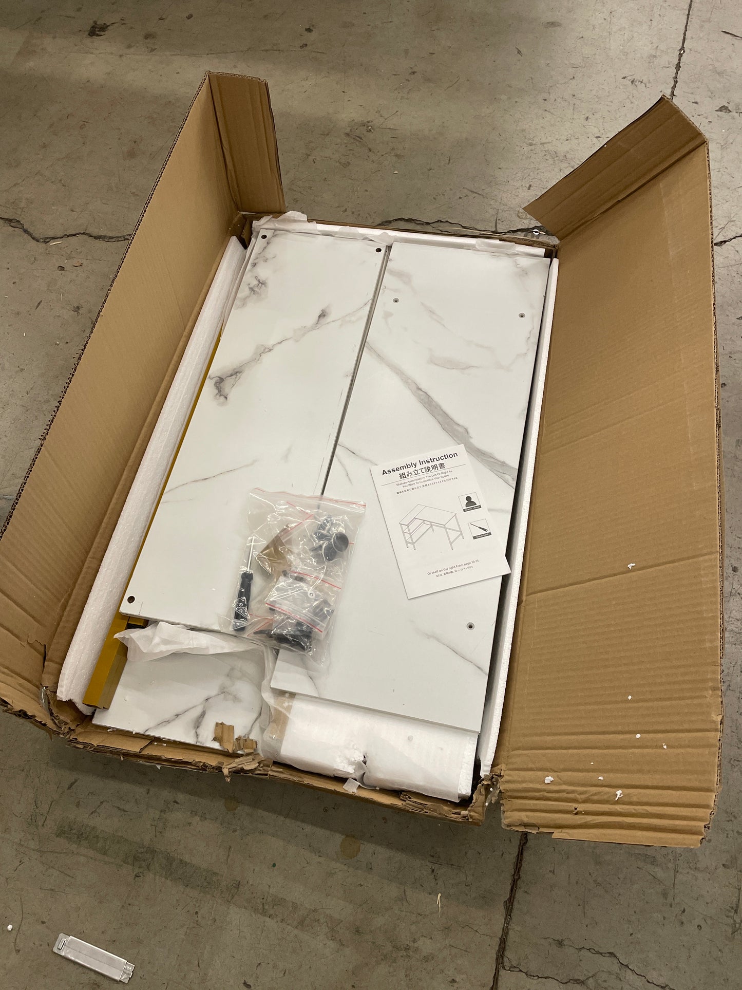 WOODYNLUX Computer Desk with Shelves, 50 Inch Gaming Writing Desk, Study PC Table Workstation with Storage for Home Office, Living Room, Bedroom, Metal Frame, White - Retail $56