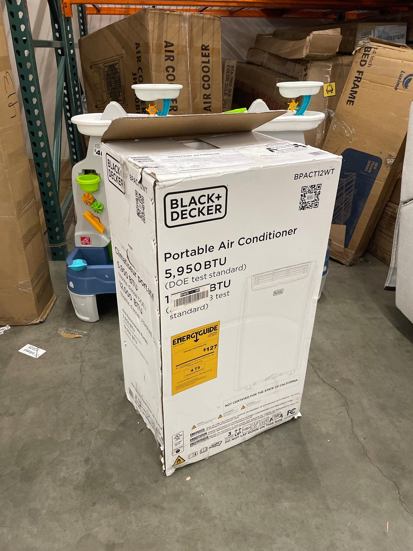 BLACK+DECKER Smart Portable Air Conditioner, 12,000 BTU for Rooms up to 550 Sq. Ft., Smart Portable AC with Follow Me Remote and Window Kit, BPACT12WT, White