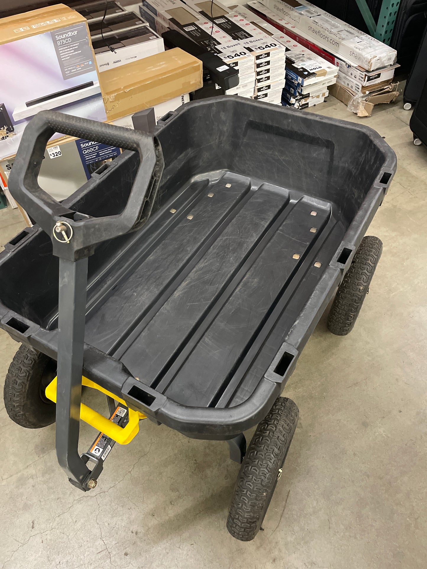 Gorilla 9 cu ft. Heavy Duty Poly Yard Dump Cart with No Flat Tires