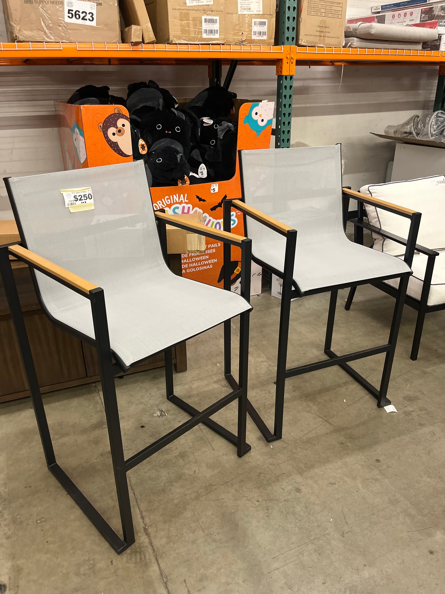 NEW - Henning 2pk Bar Height Patio Chairs - White