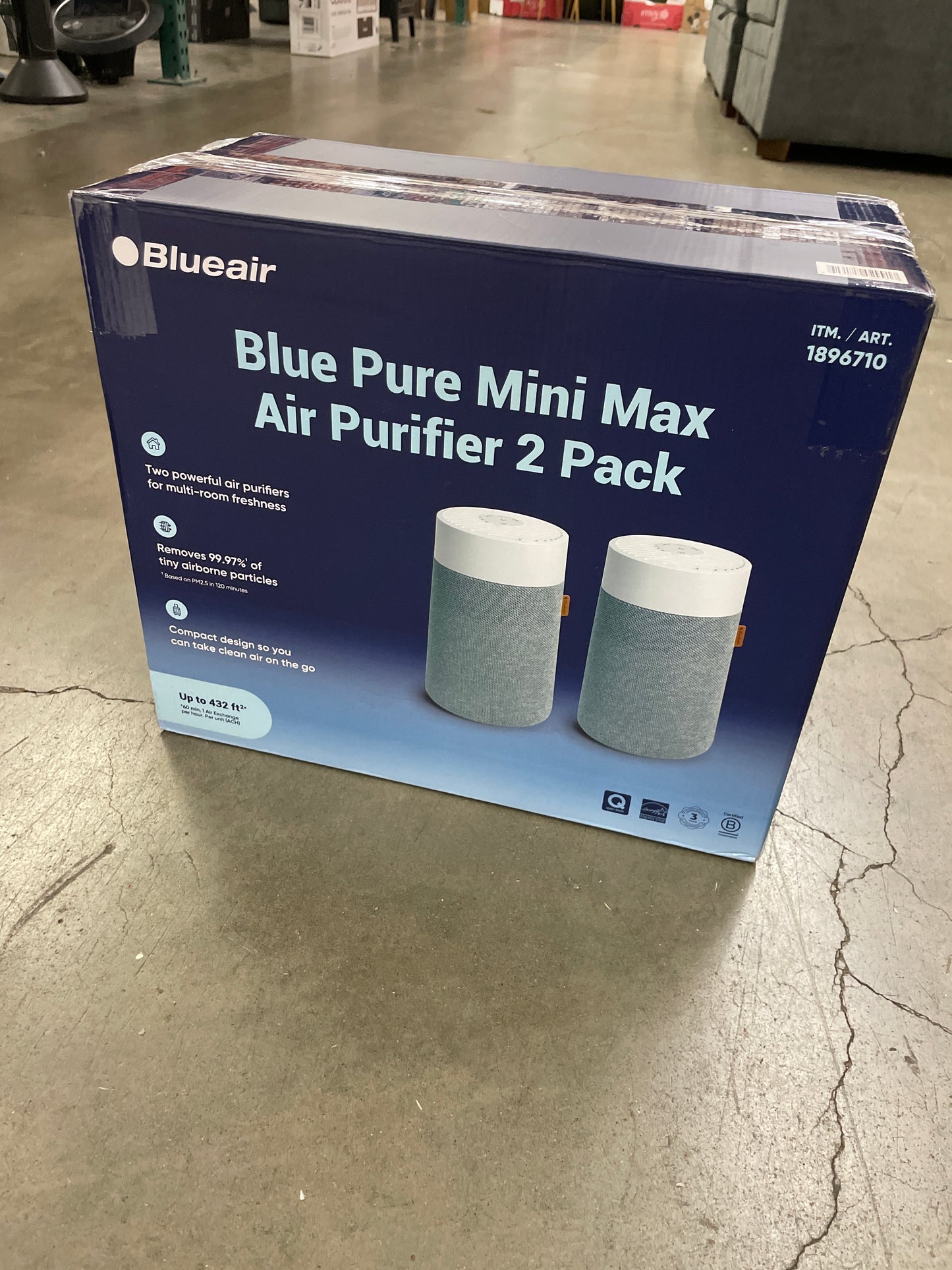 Blue Pure Mini Max Air Purifier, 2-pack By Blueair - Retail $100