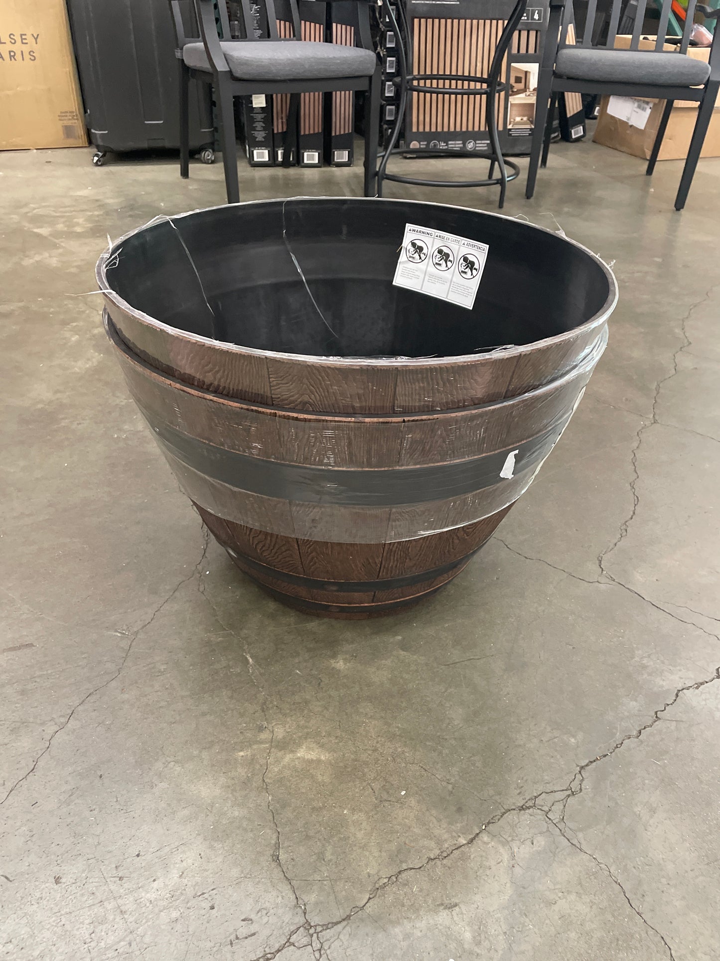 22.25" Woodford Barrel Planter, 2-pack