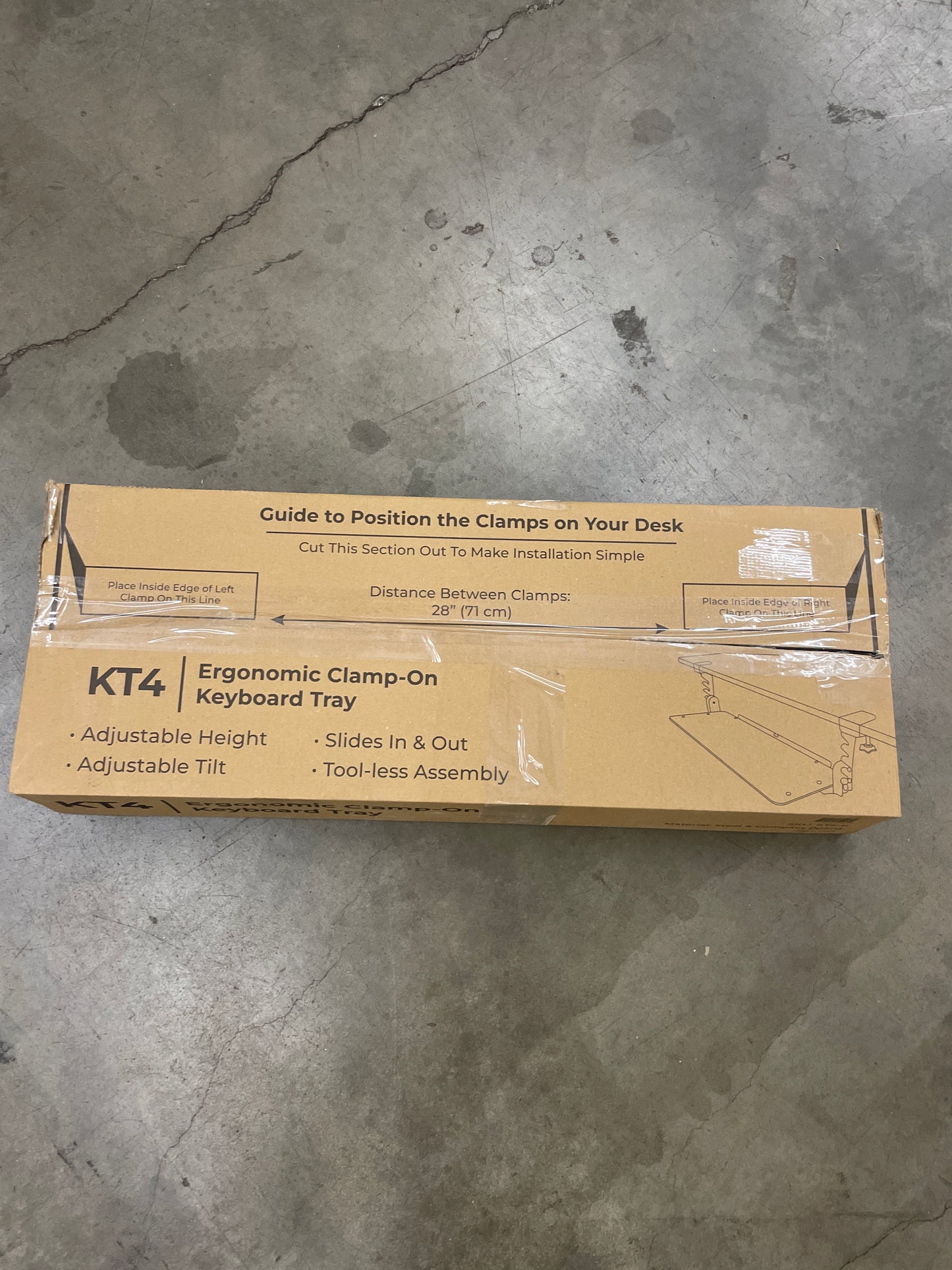 Uncaged Ergonomics KT4 Clamp On Under Desk Computer Keyboard Tray - Retail $70