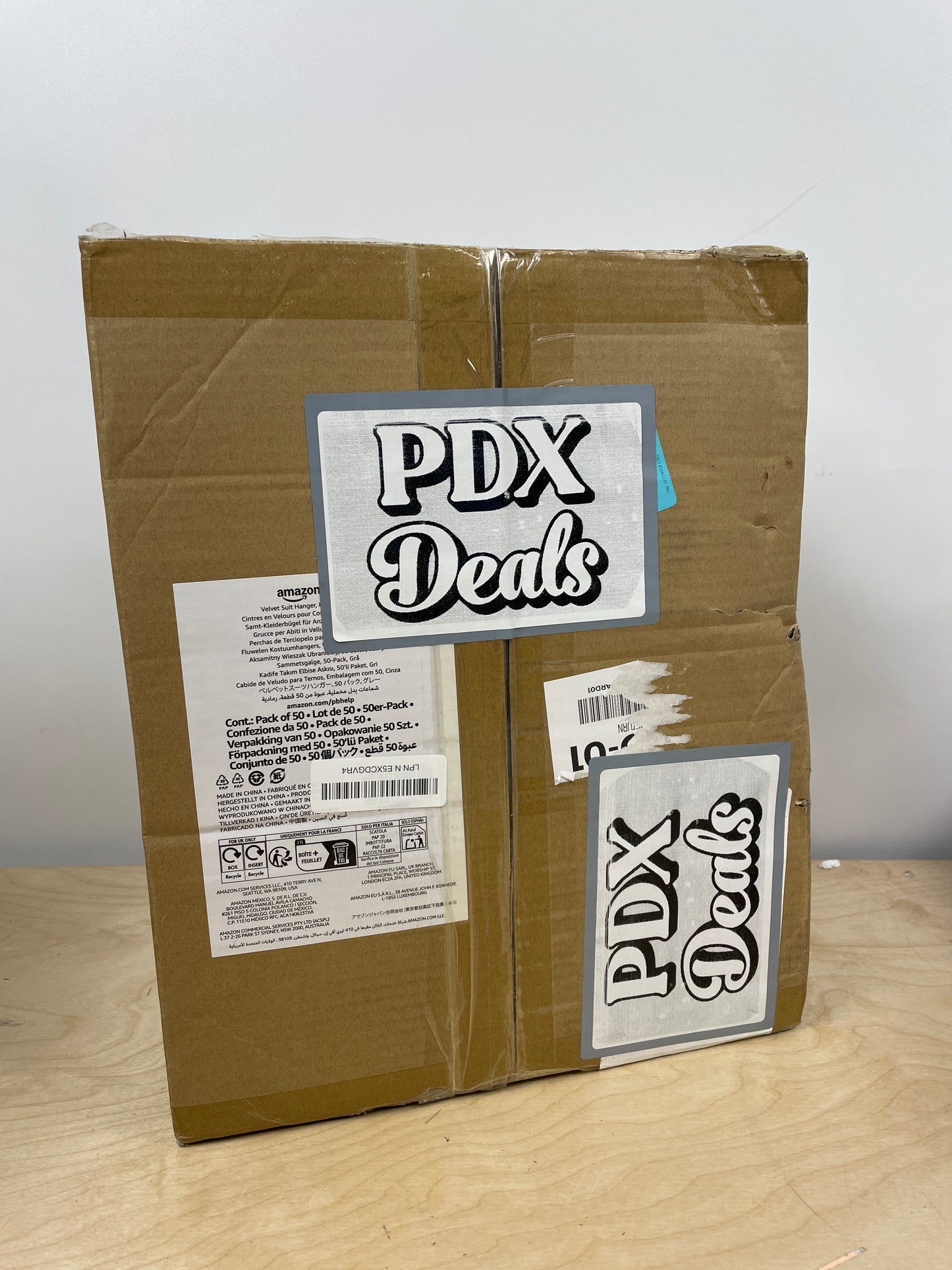 Amazon Basics Slim, Velvet, Non-Slip Suit Clothes Hangers, Gray/Silver - Pack of 50