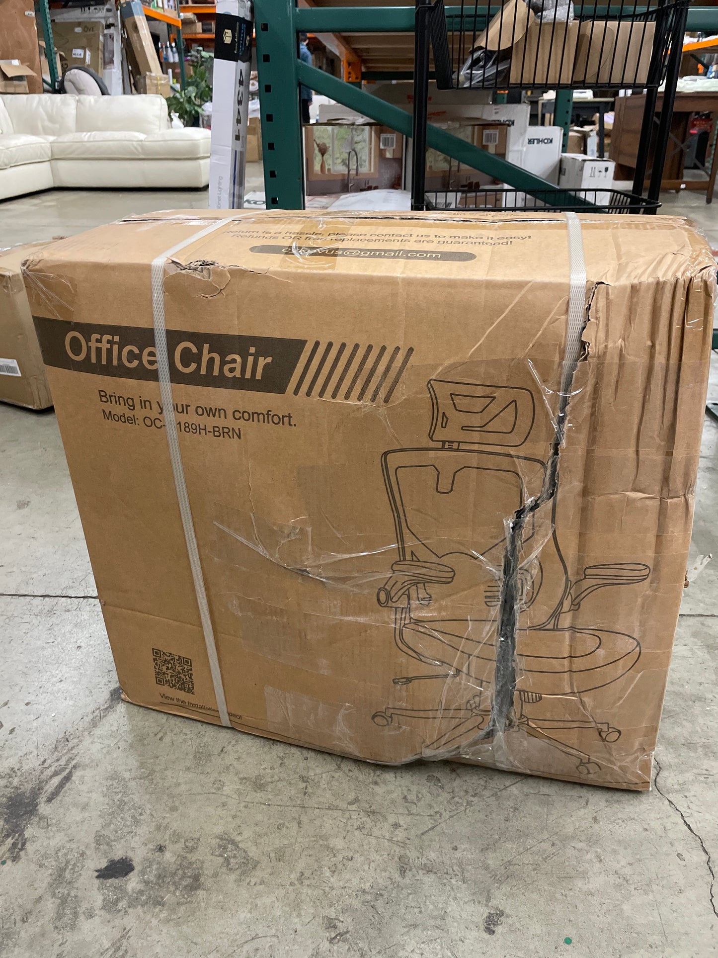Home Office Chair, Ergonomic Comfy Desk Chair, High Back Computer Chair- Adjustable Headrest with Flip-Up Arms, Lumbar Support, Swivel Executive Task Chair (Mummy Brown, Modern) - Retail $150
