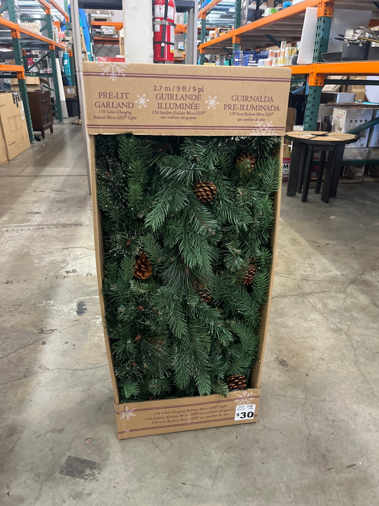 9’ Pre-lit LED Greenery Artificial Garland - Retail $60